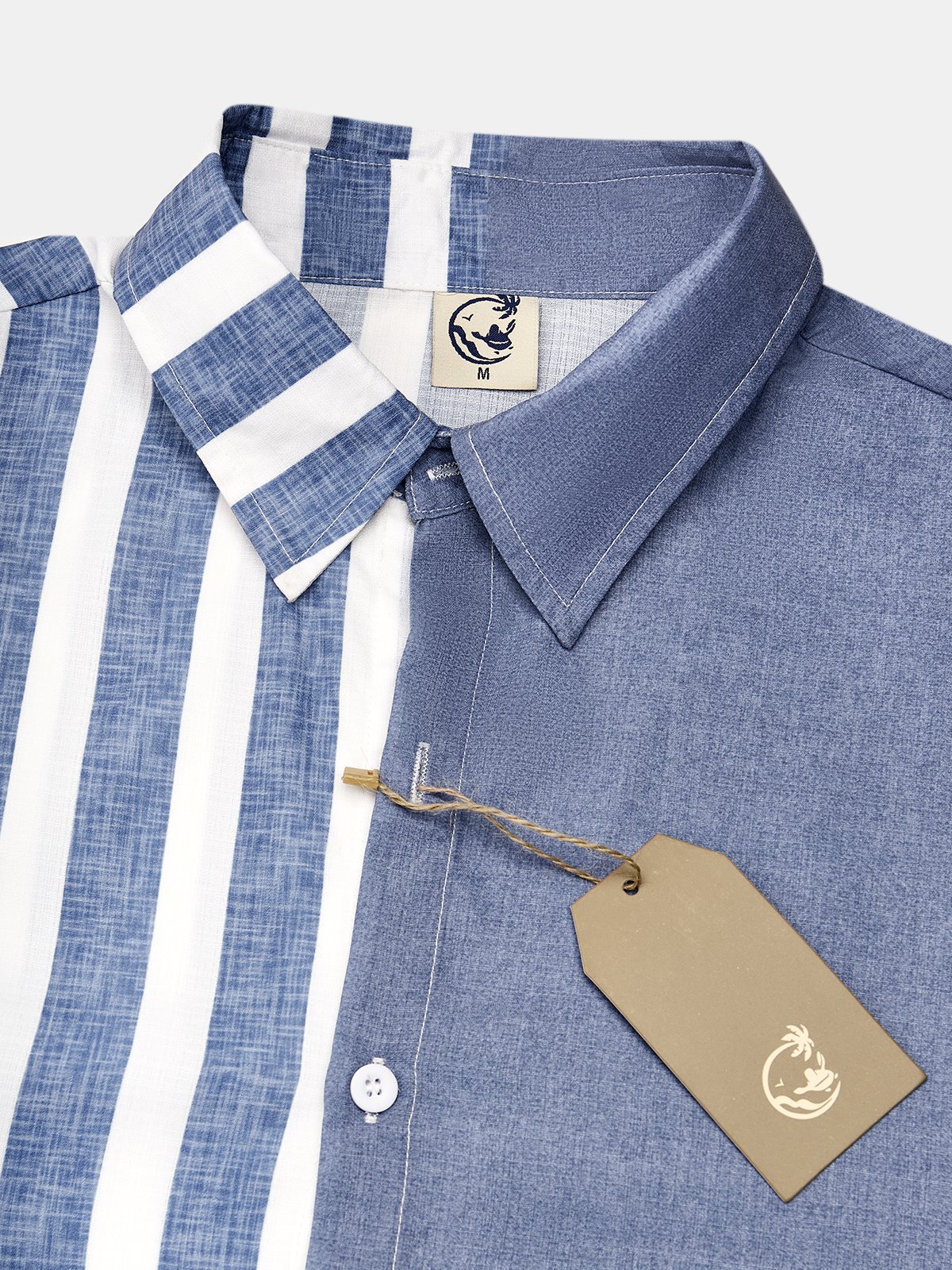 Striped Contrast Color Long Sleeve Shirt Casual Style Lapel Collar Top