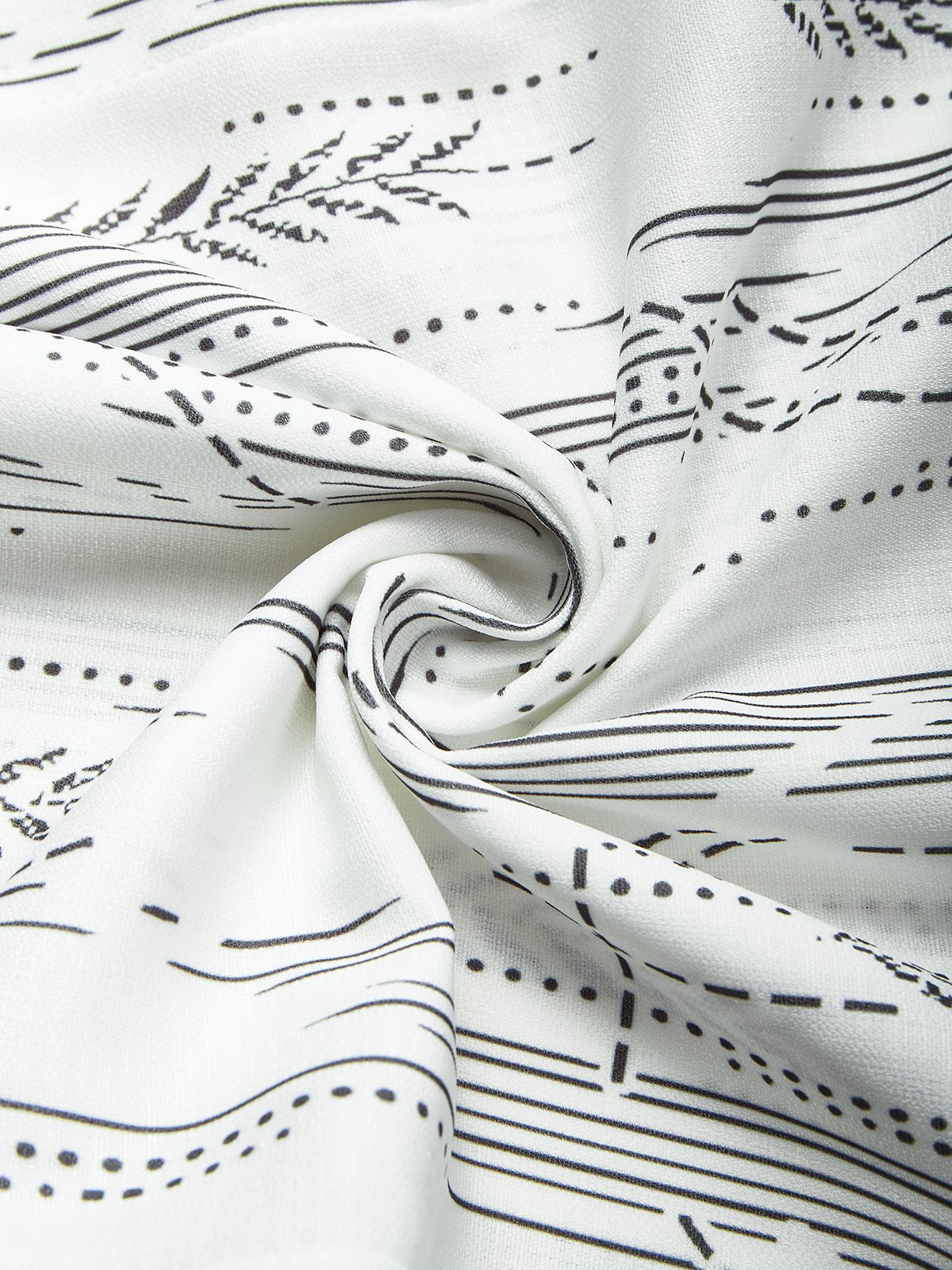 Cotton Linen Geometric Print Casual Short Sleeve Shirt