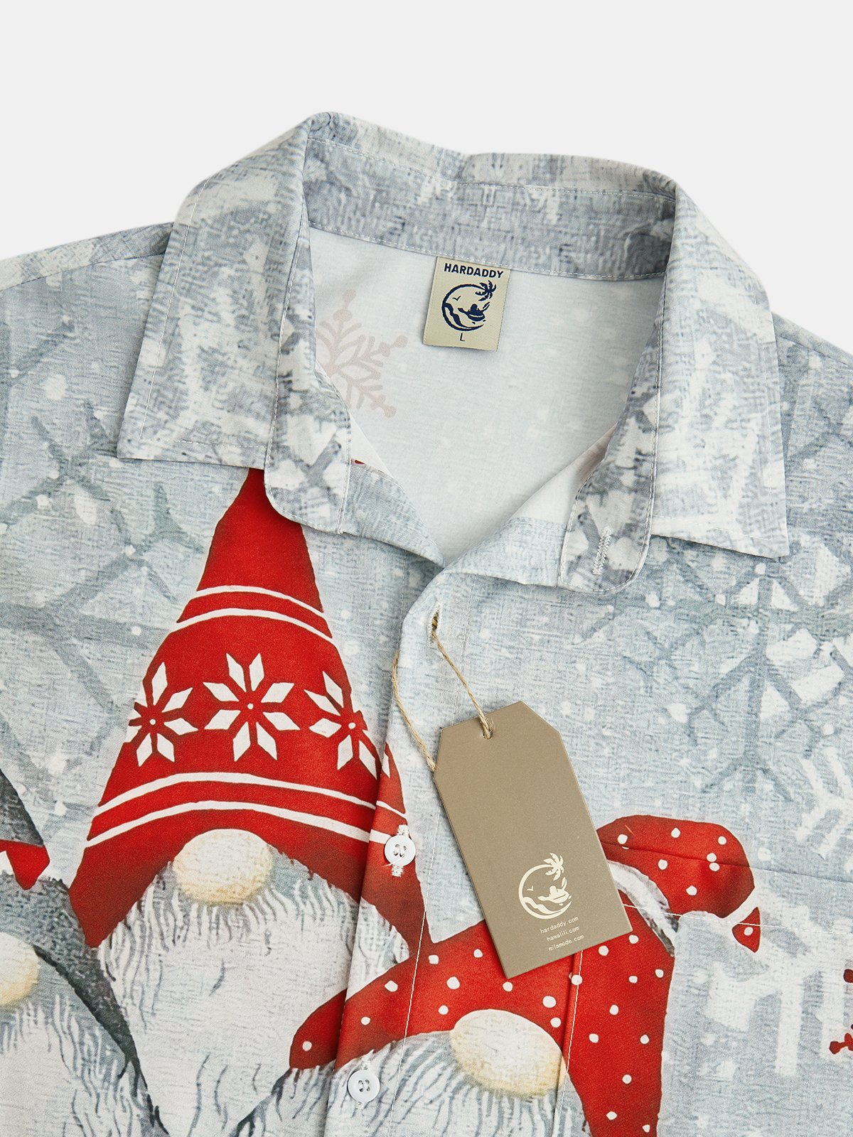 Christmas Gnomes Chest Pocket Short Sleeve Casual Shirt