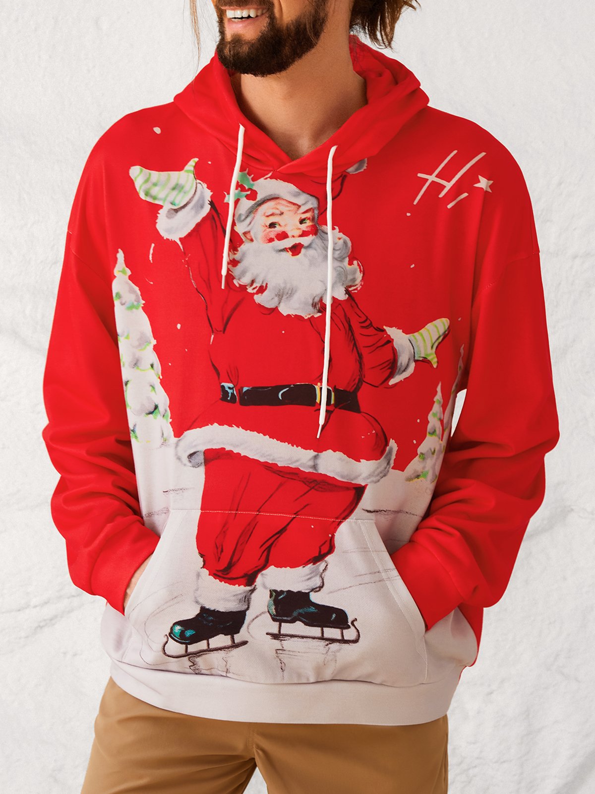 Men's Christmas Graphic Print Hoodie