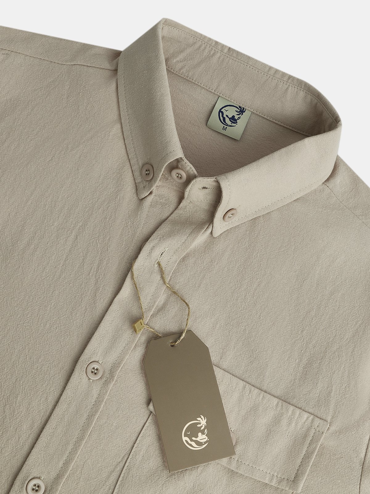 Men's Pocket Cotton Linen Long Sleeve Shirt