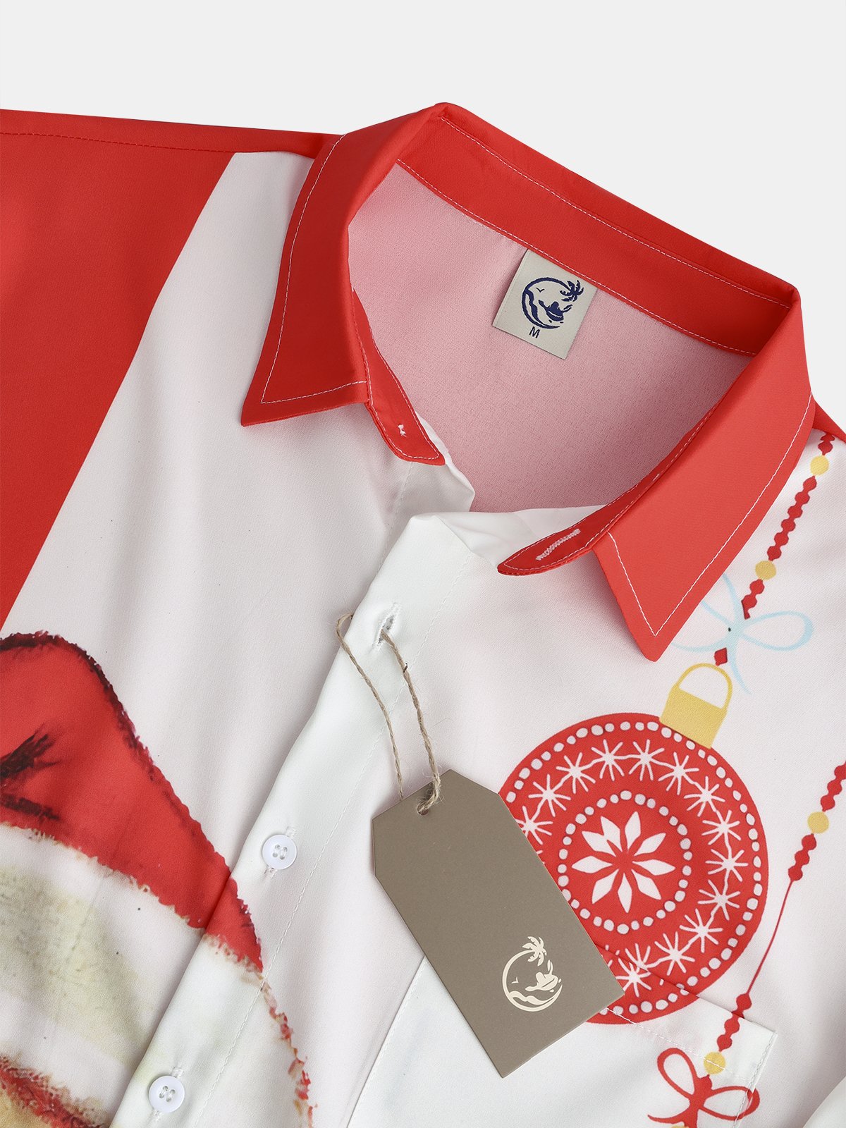 Men's Christmas Print Casual Breathable Pocket Short Sleeve Shirt