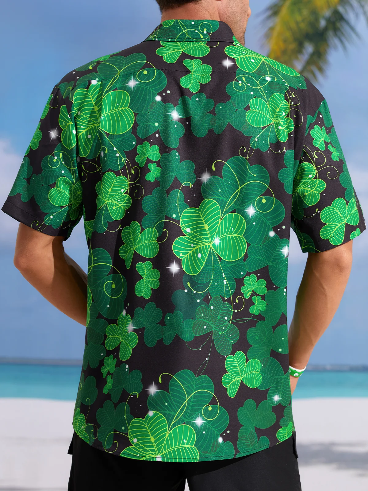 St. Patrick's Day Chest Pocket Short Sleeve Casual Shirt