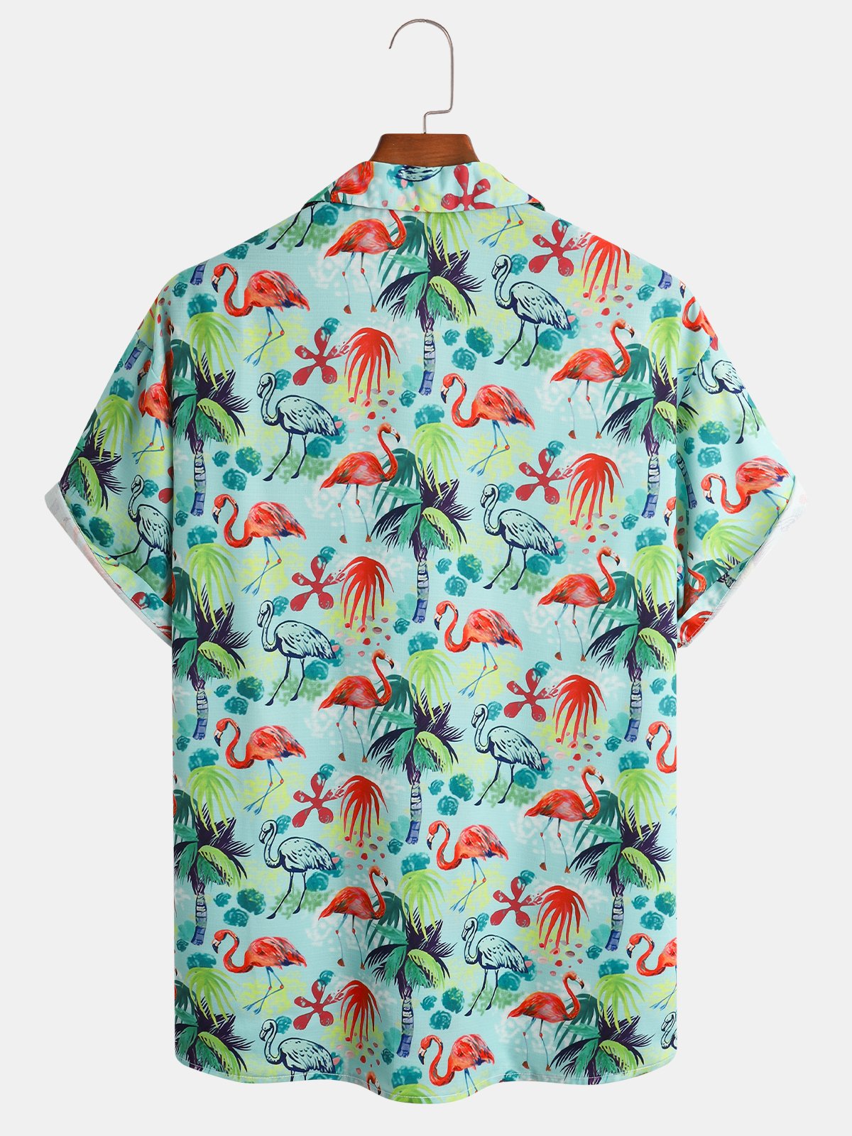 Flamingo Chest Chest Pocket Sleeve Resort Shirt