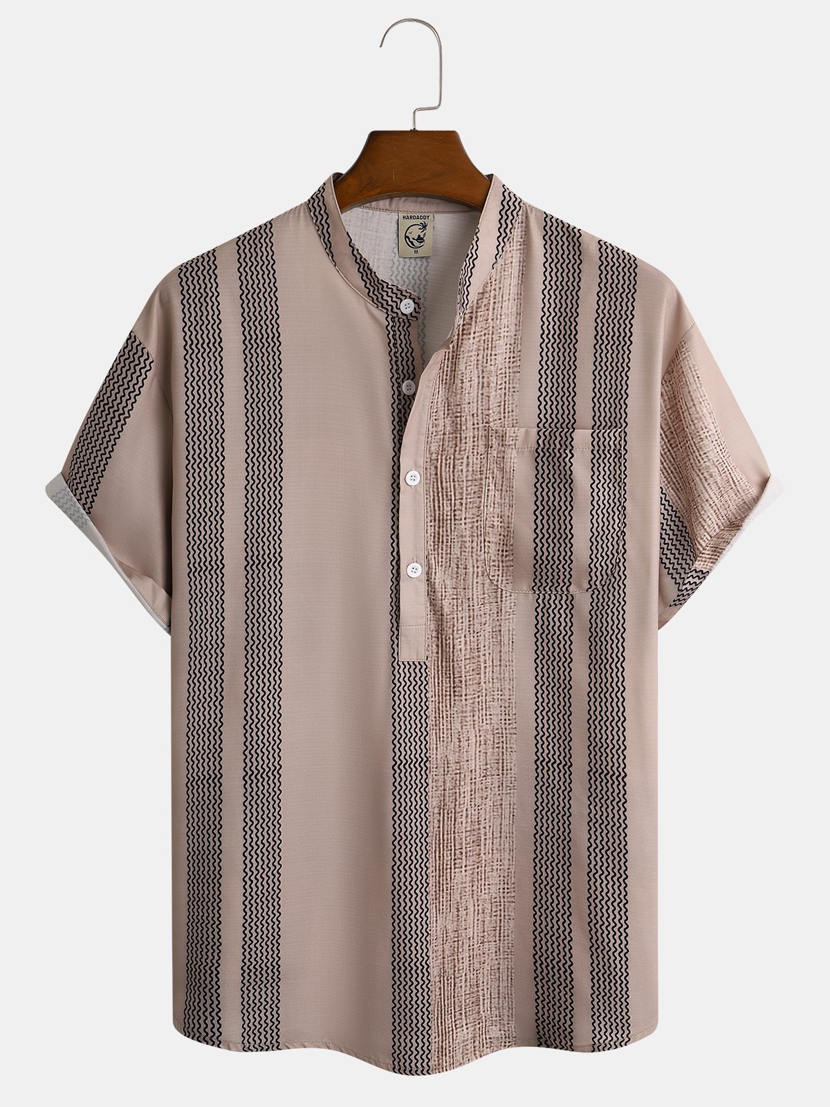Striped Chest Pocket Short Sleeve Shirt