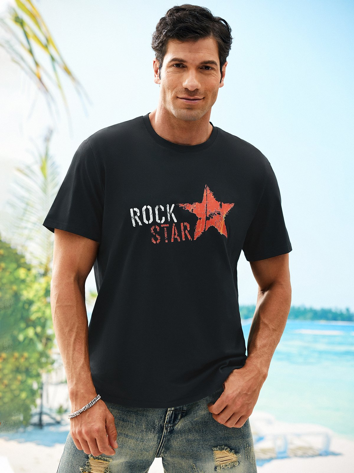Rock Music Casual Round Neck T-Shirt