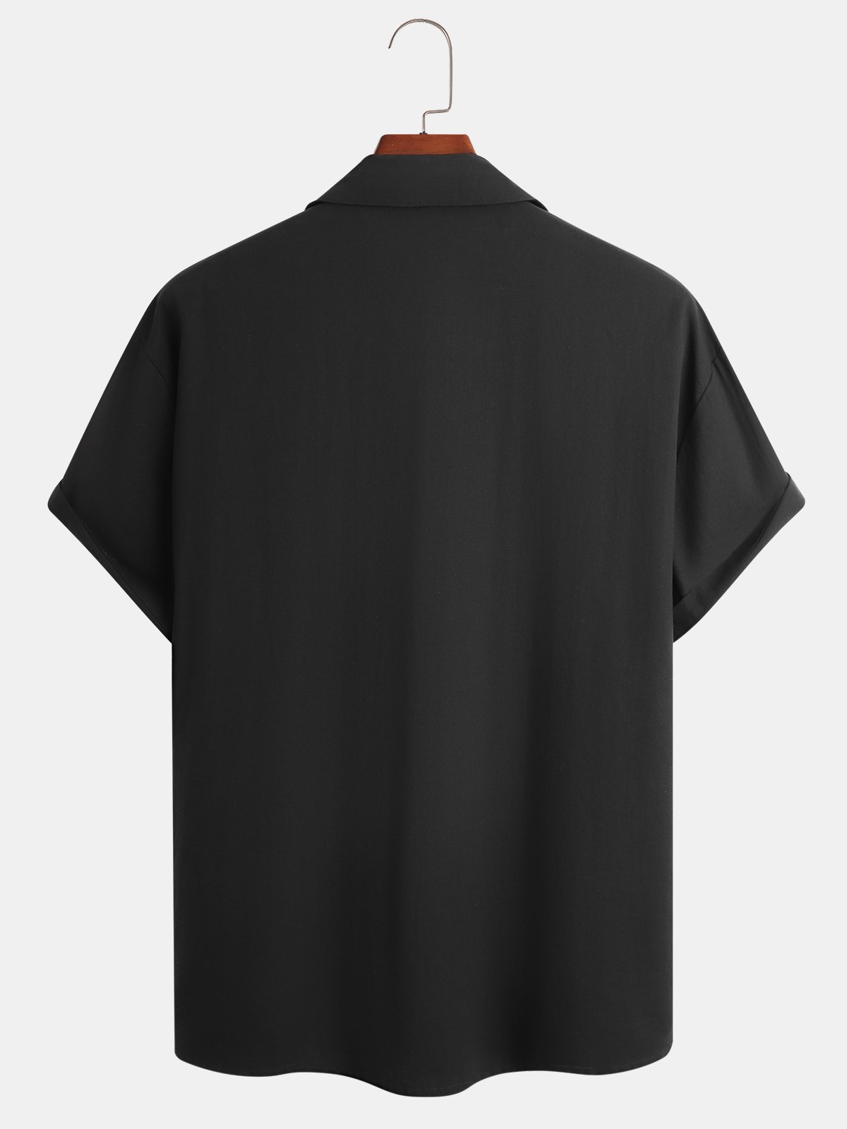 Cotton Plain Chest Pocket Short Sleeve Casual Shirt