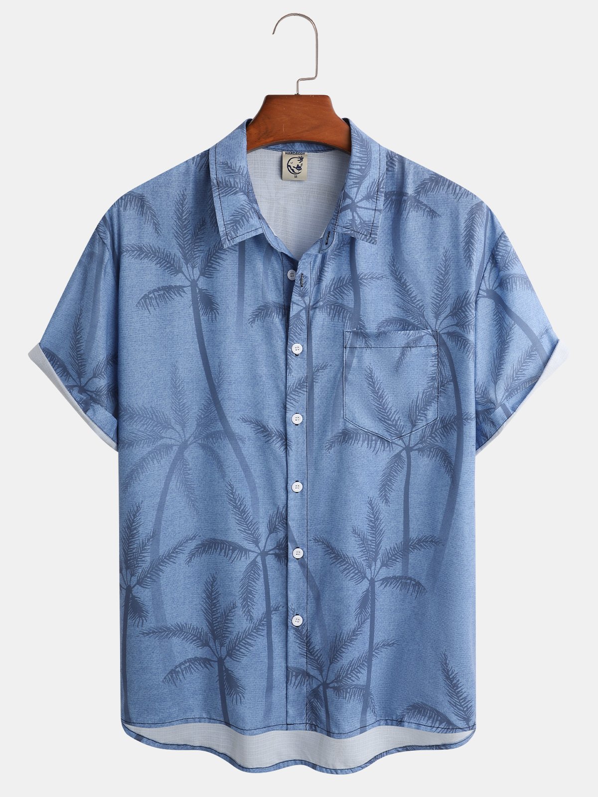 Coconut Tree Chest Pocket Short Sleeve Resort Shirt