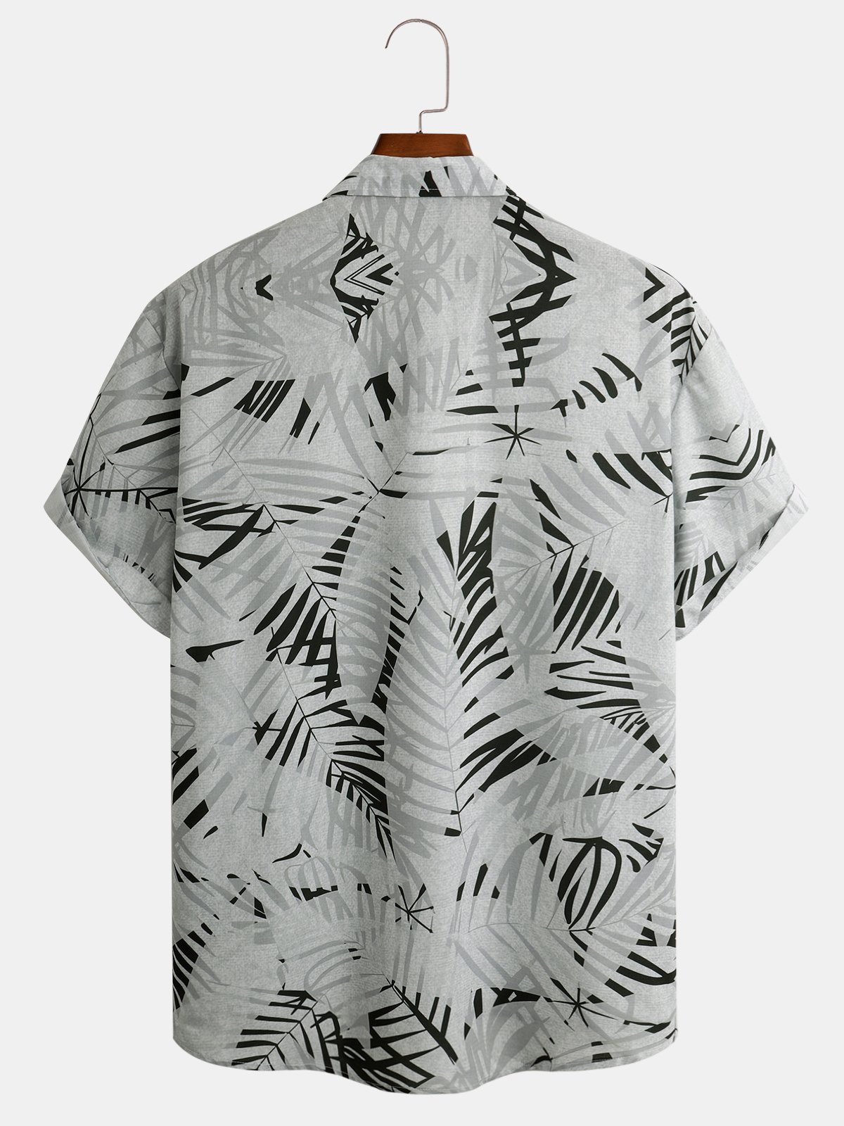 Palm Tree Chest Pocket Short Sleeve Resort Shirt