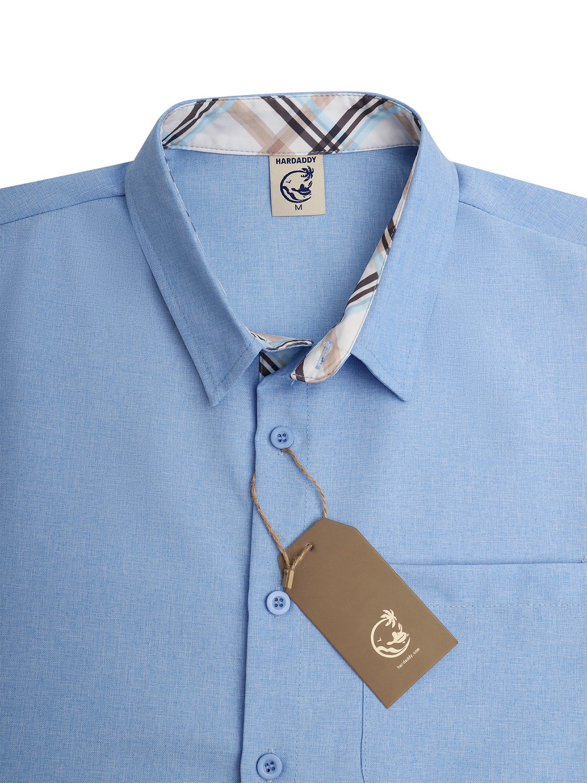 Plaid Panel Short Sleeve Casual Shirt