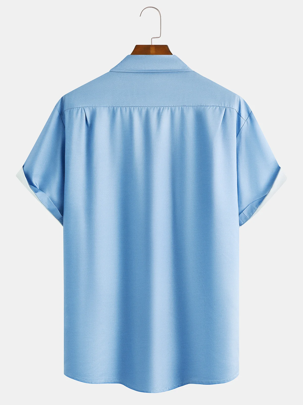 Striped Print Chest Pocket Short Sleeve Shirt