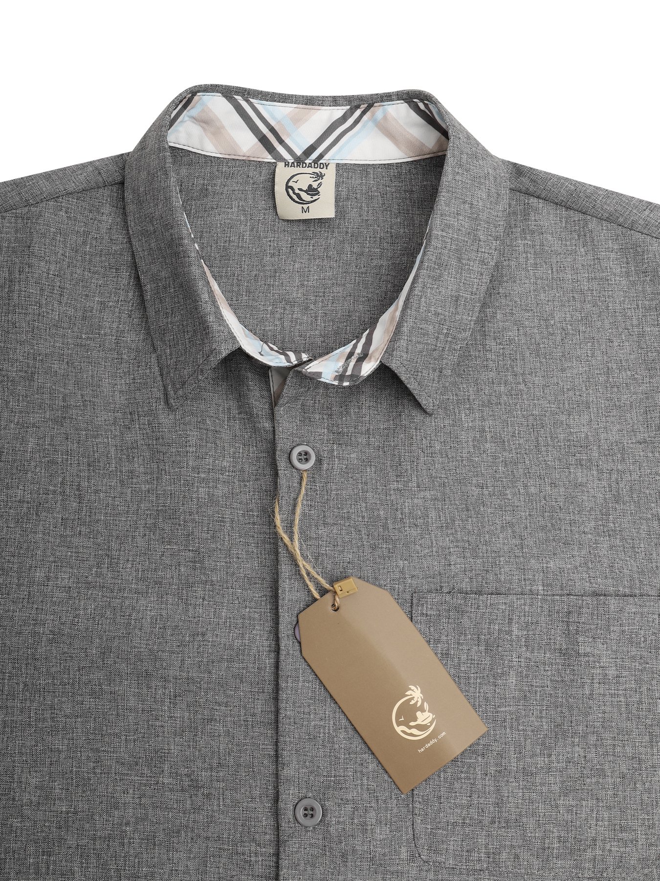 Plaid Panel Short Sleeve Casual Shirt