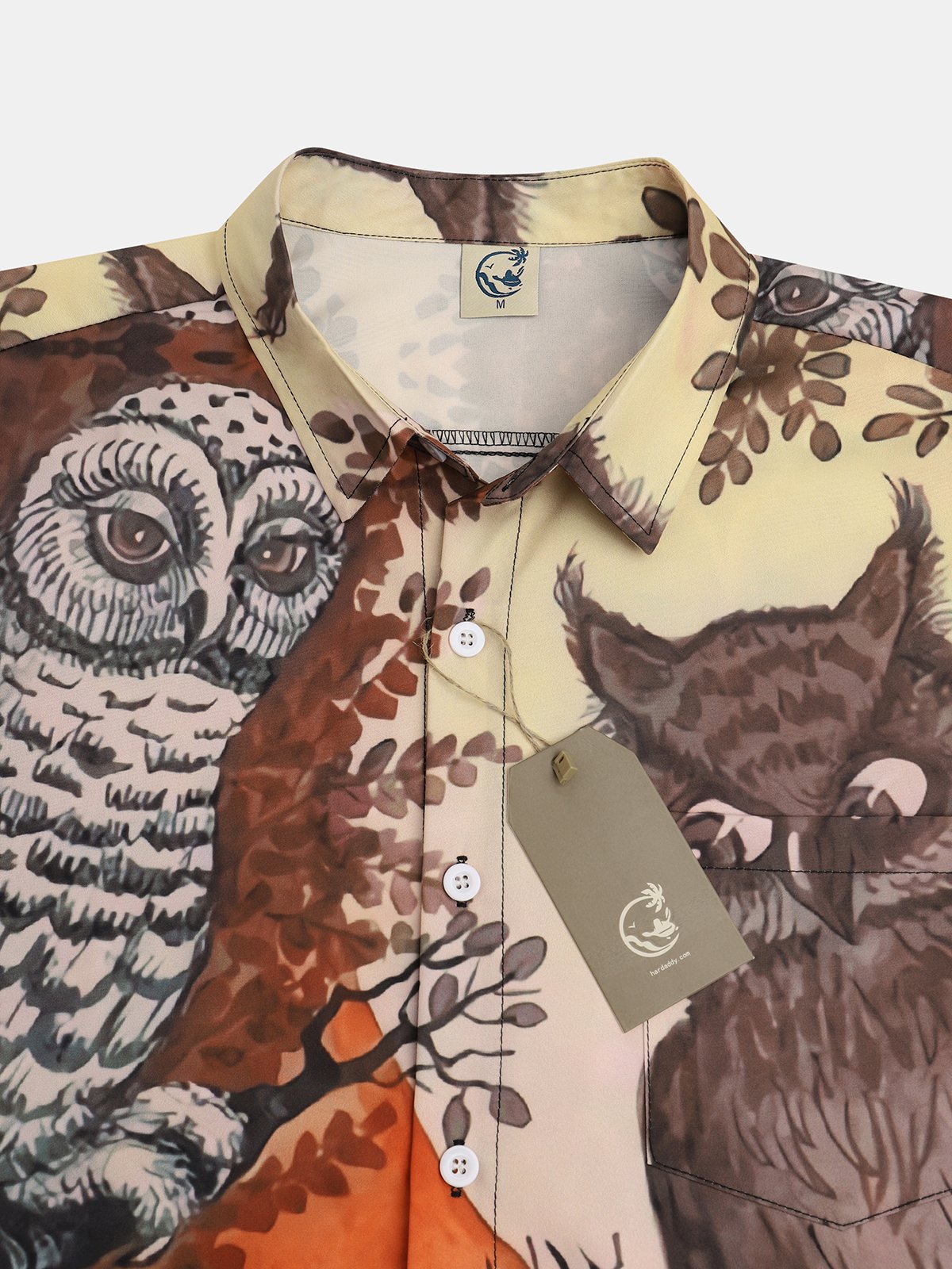 Men's Halloween Print Short Sleeve Hawaiian Shirt with Chest Pocket