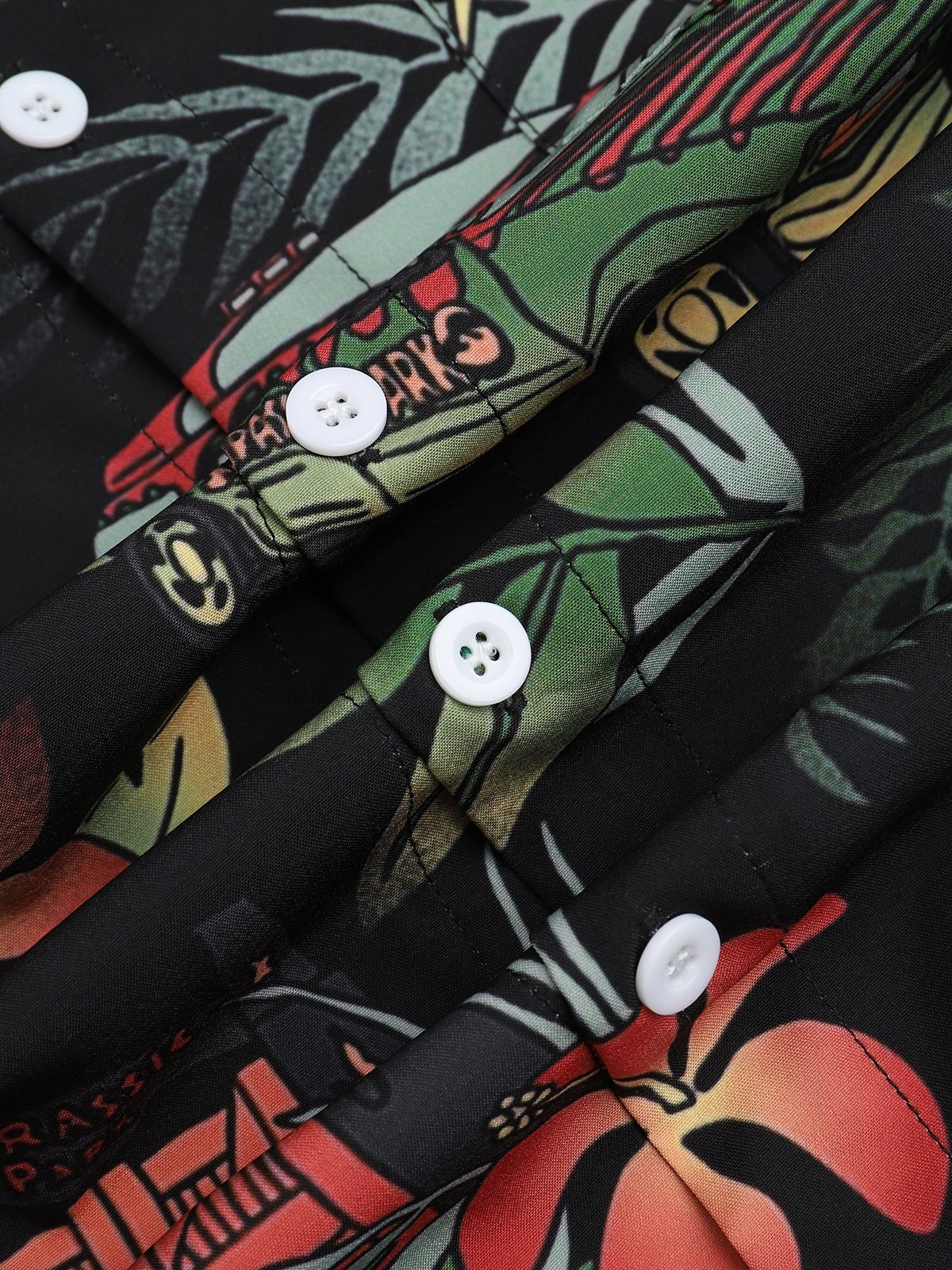 Men's Botanical Print Anti-Wrinkle Moisture Wicking Fabric Fashion Hawaiian Lapel Long Sleeve Shirts