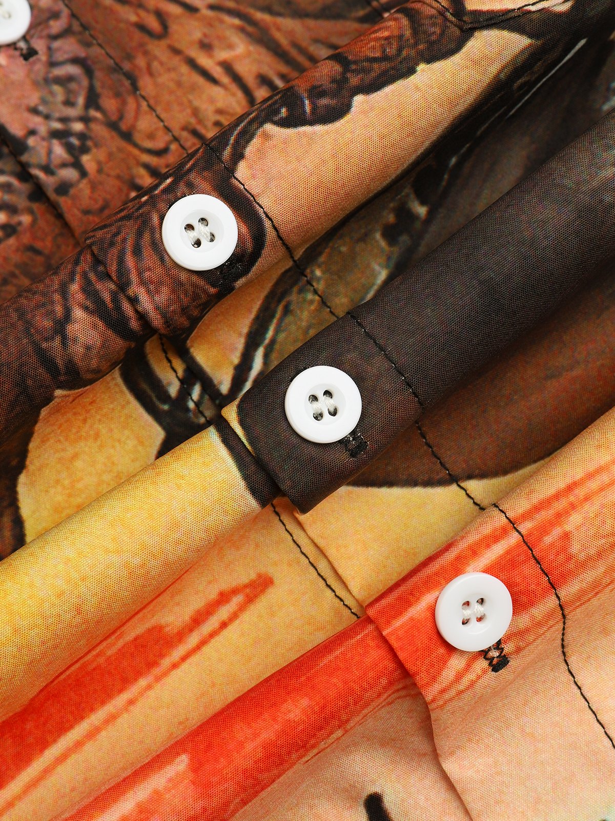 Men's Halloween Print Short Sleeve Hawaiian Shirt with Chest Pocket