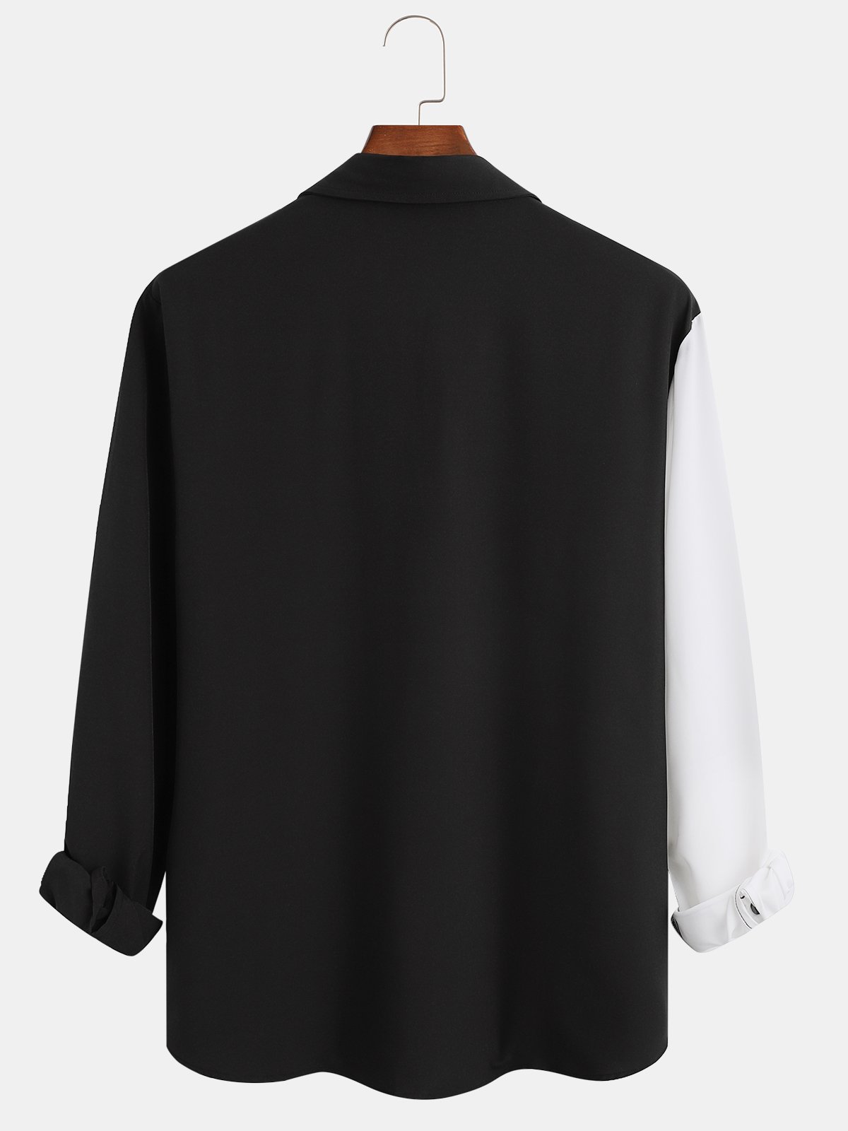 Men's Art Colorblock Casual Long Sleeve Hawaiian Shirt with Chest Pocket