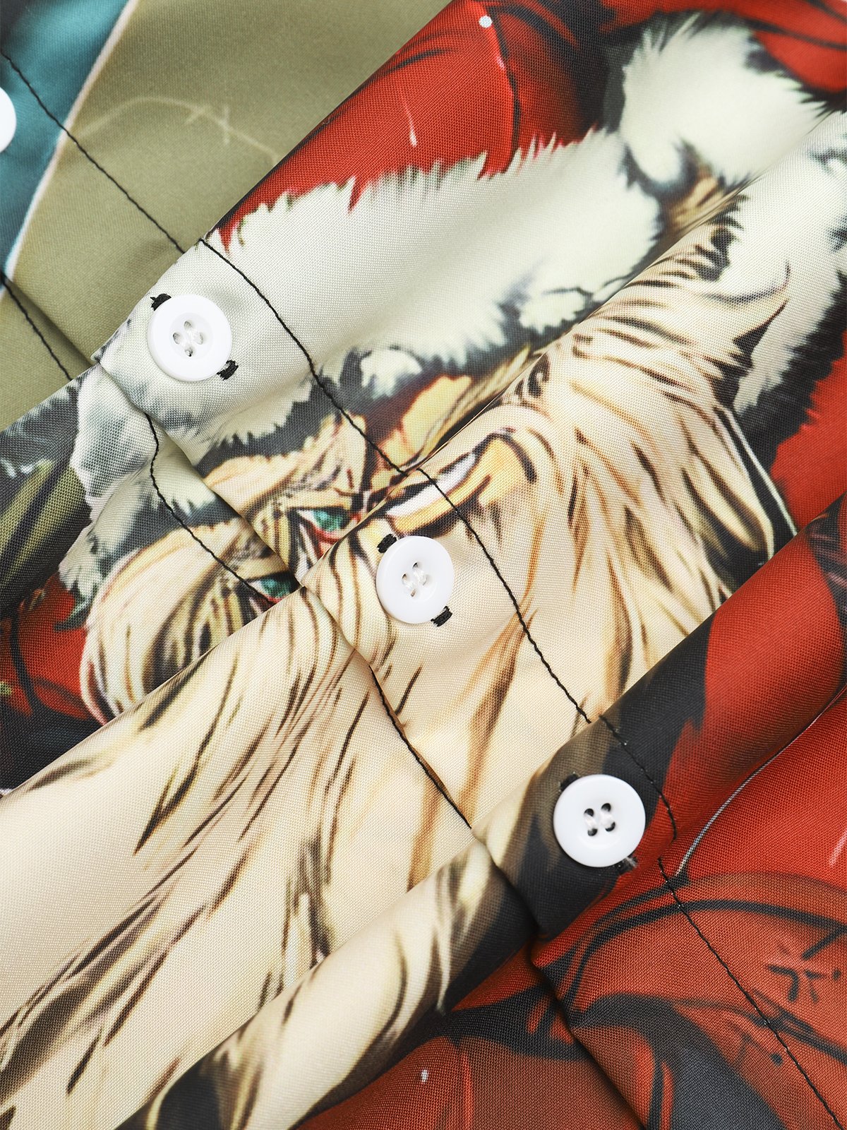 Men's Santa Print Moisture Wicking Fabric Fashion Lapel Short Sleeve Hawaiian Shirt