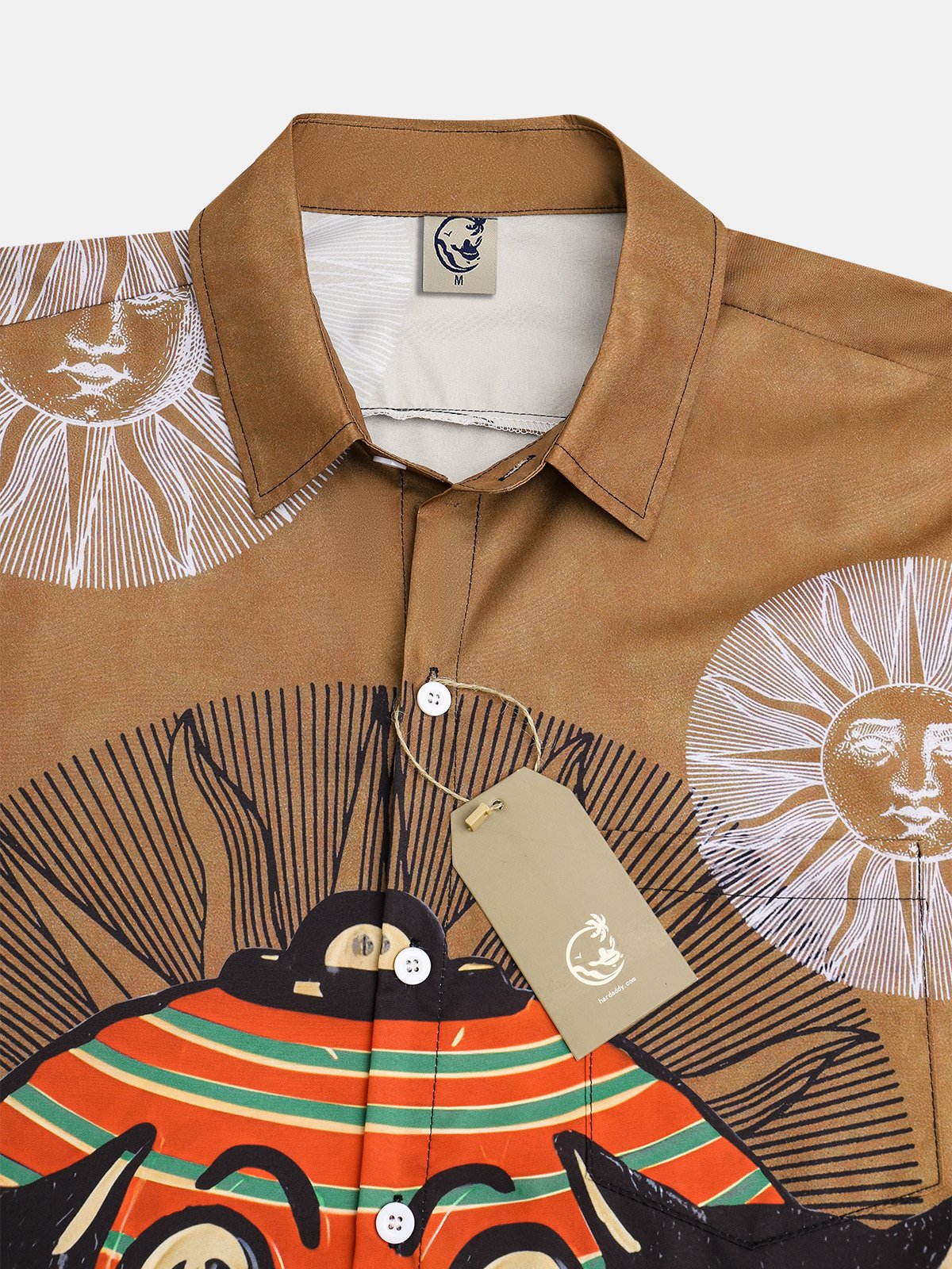 Men's Halloween Cat Print Moisture Wicking Fabric Fashion Lapel Short Sleeve Shirts