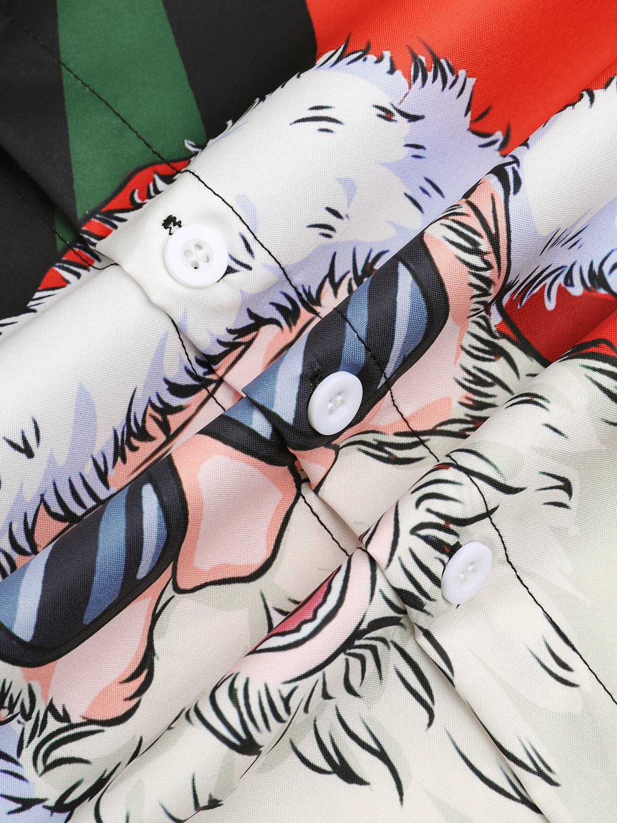 Men's Santa Print Moisture Wicking Fabric Fashion Lapel Short Sleeve Hawaiian Shirt