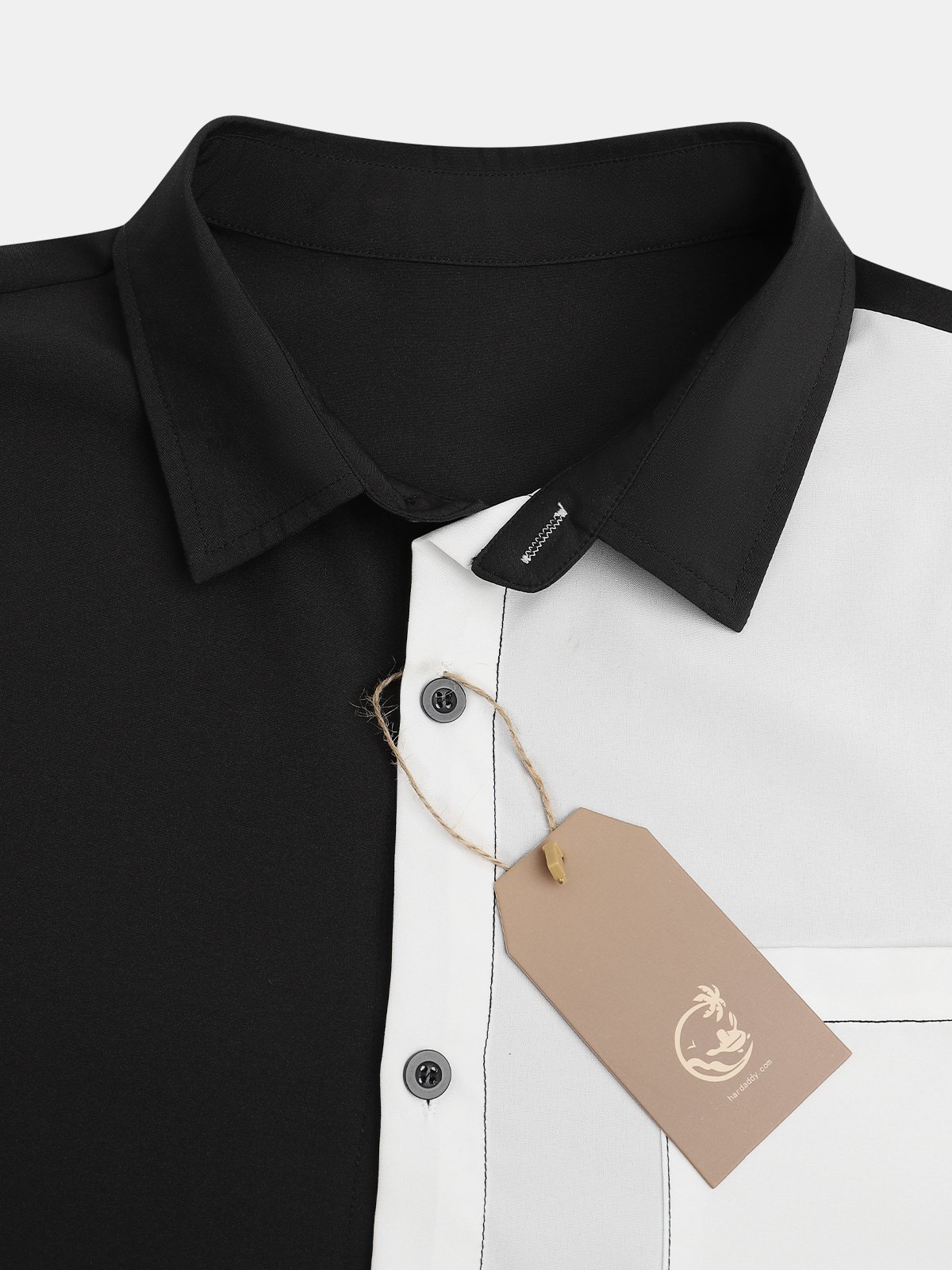 Men's Art Colorblock Casual Long Sleeve Hawaiian Shirt with Chest Pocket