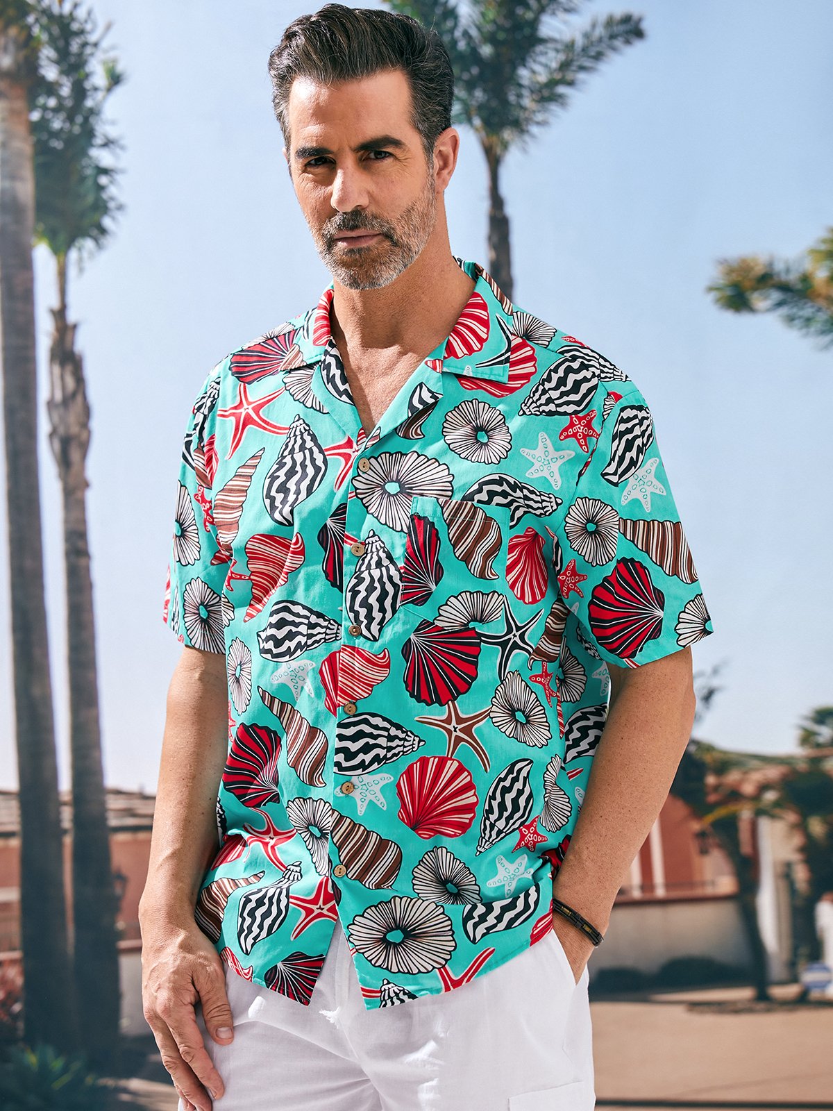 Hardaddy® Cotton Marine Elements Chest Pocket Aloha Shirt