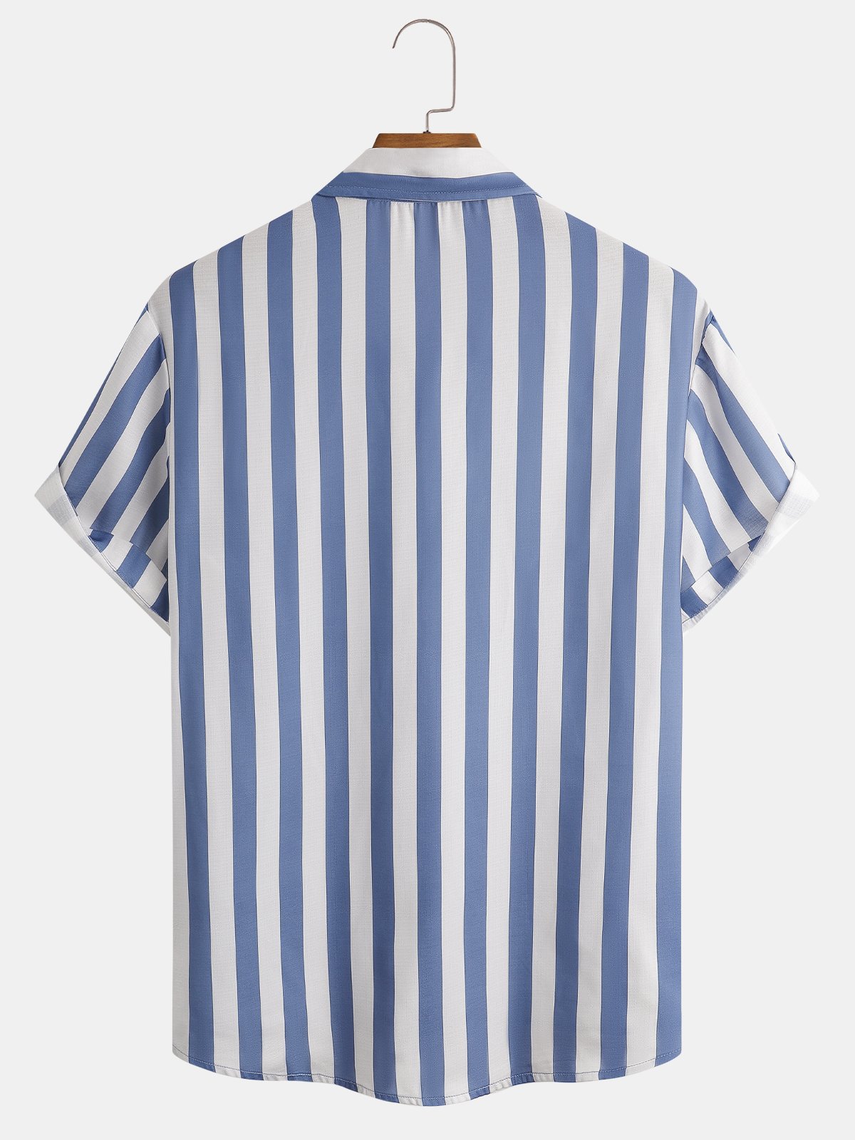 Cotton Linen Striped Casual Short Sleeve Shirt