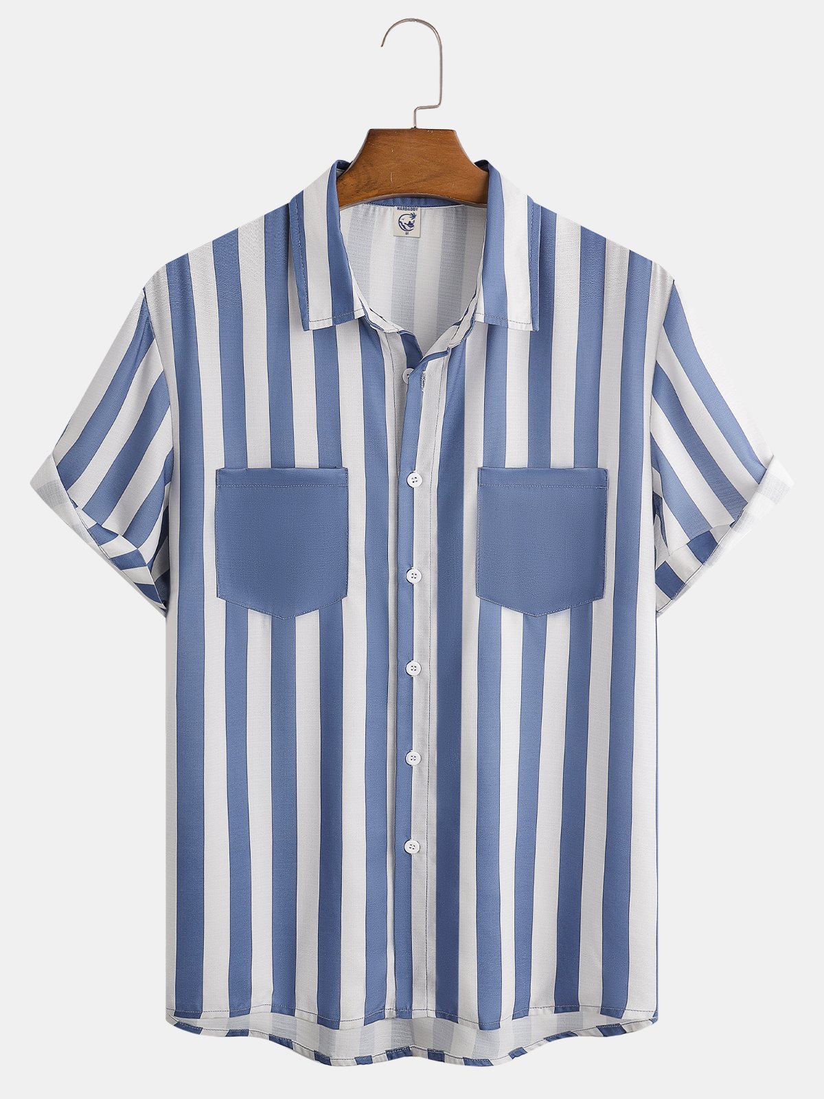 Cotton Linen Striped Casual Short Sleeve Shirt