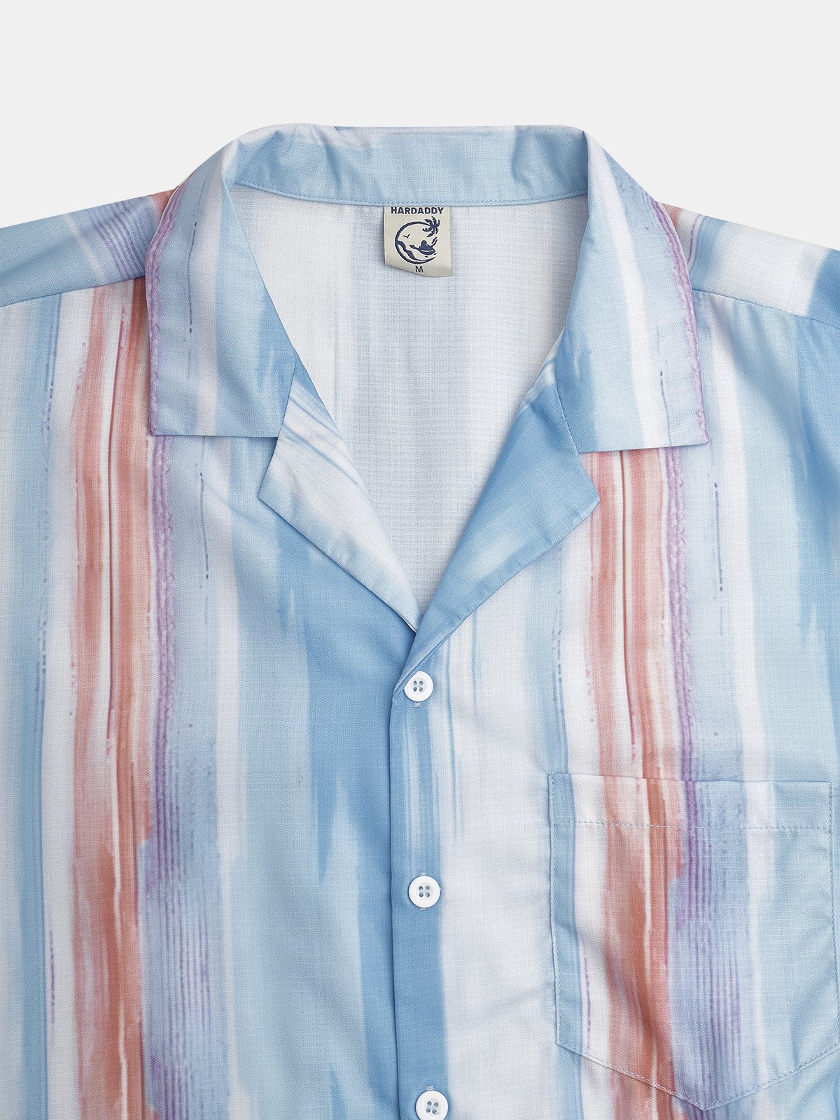 Striped Short Sleeve Cheast Pocket Resort Shirt