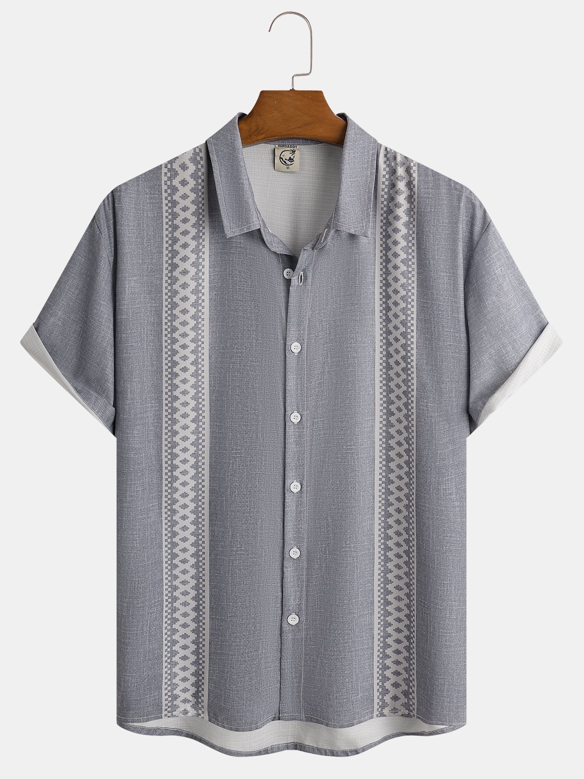 Striped Short Sleeve Bowling Shirt