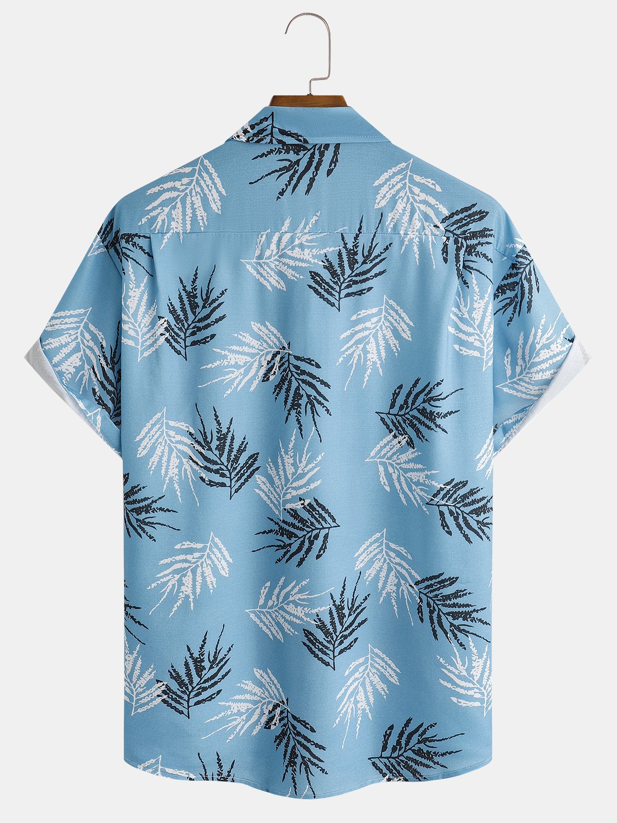 Leaves Chest Pocket Short-Sleeve Hawaiian Shirt