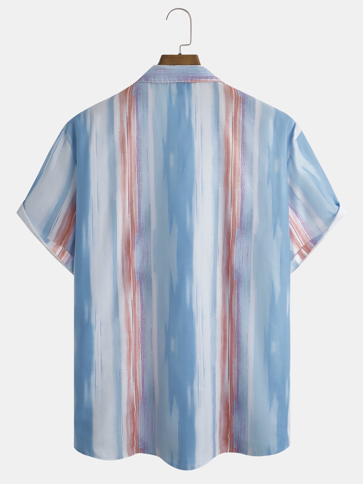 Striped Short Sleeve Cheast Pocket Resort Shirt