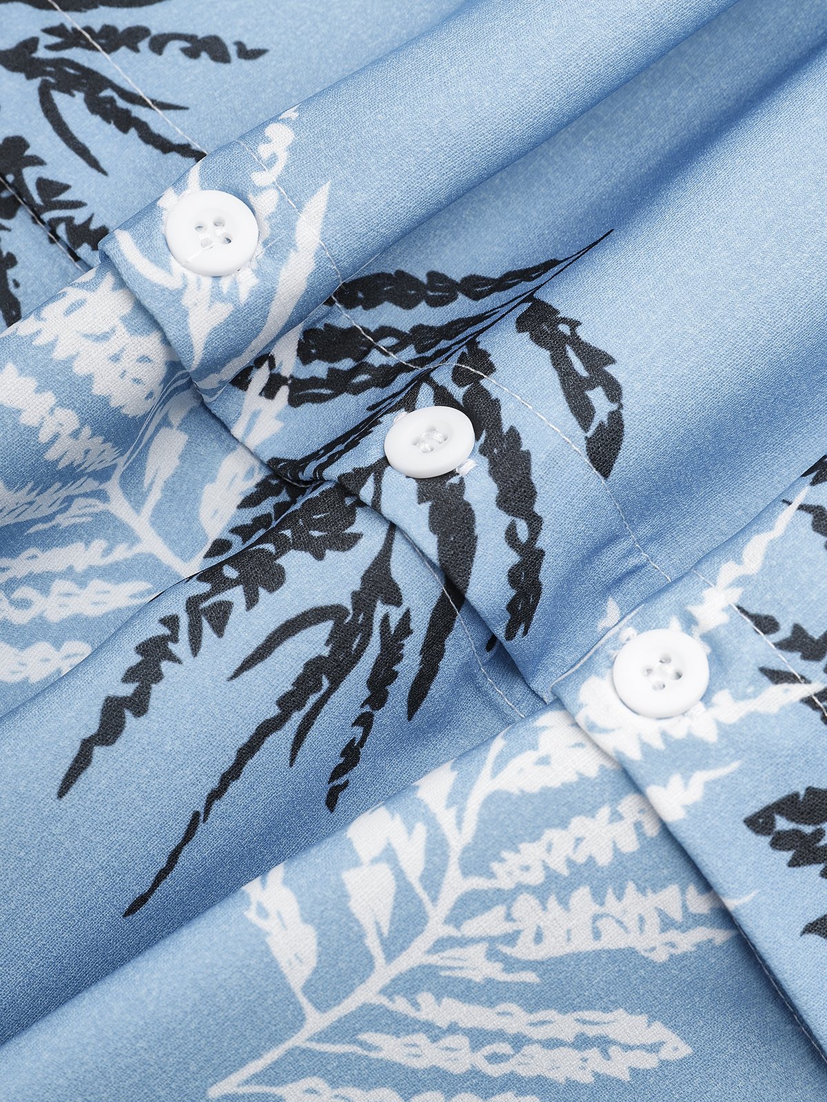 Leaves Chest Pocket Short-Sleeve Hawaiian Shirt