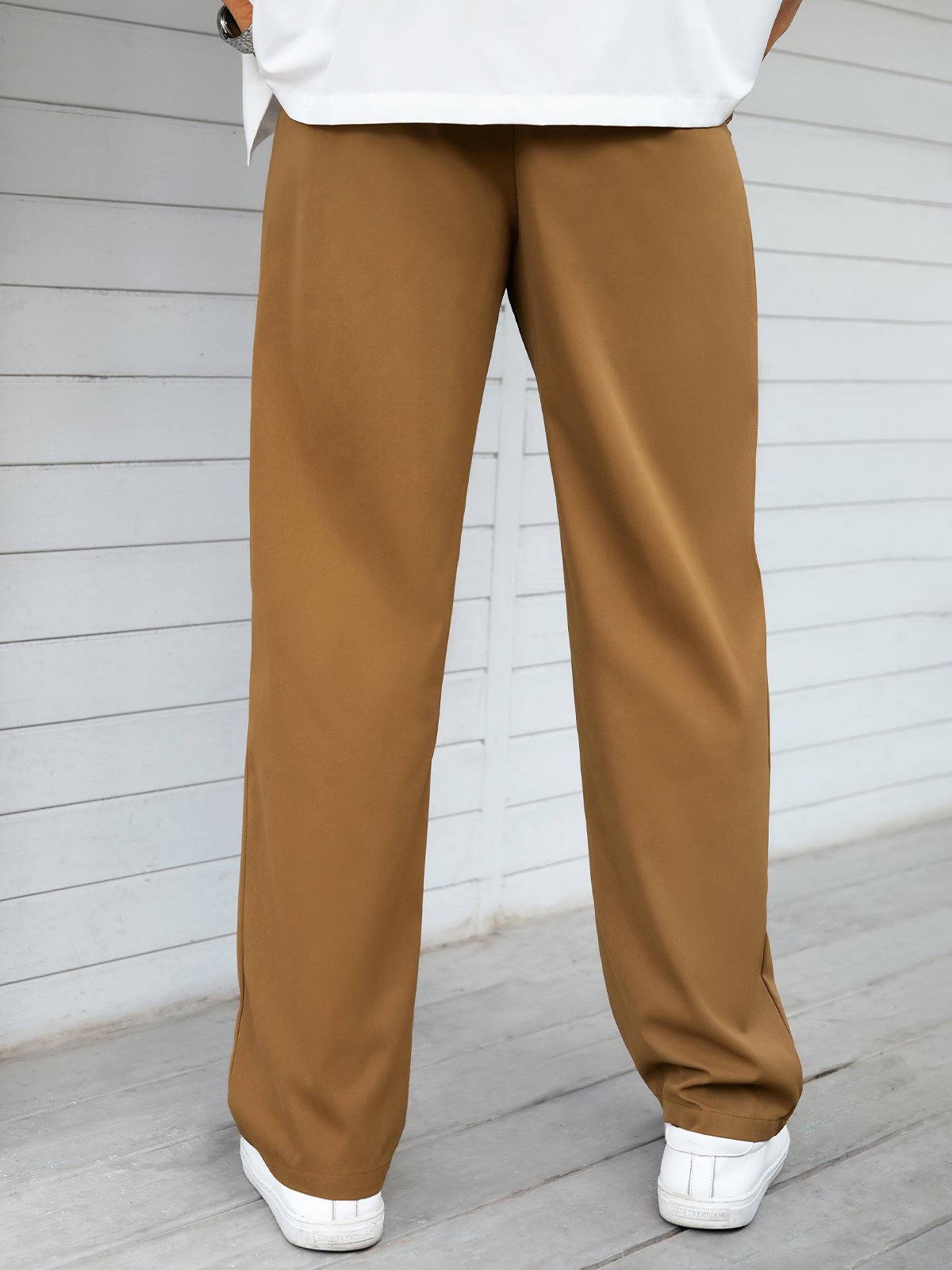 Cotton and Linen Plain Hawaiian Casual Trousers