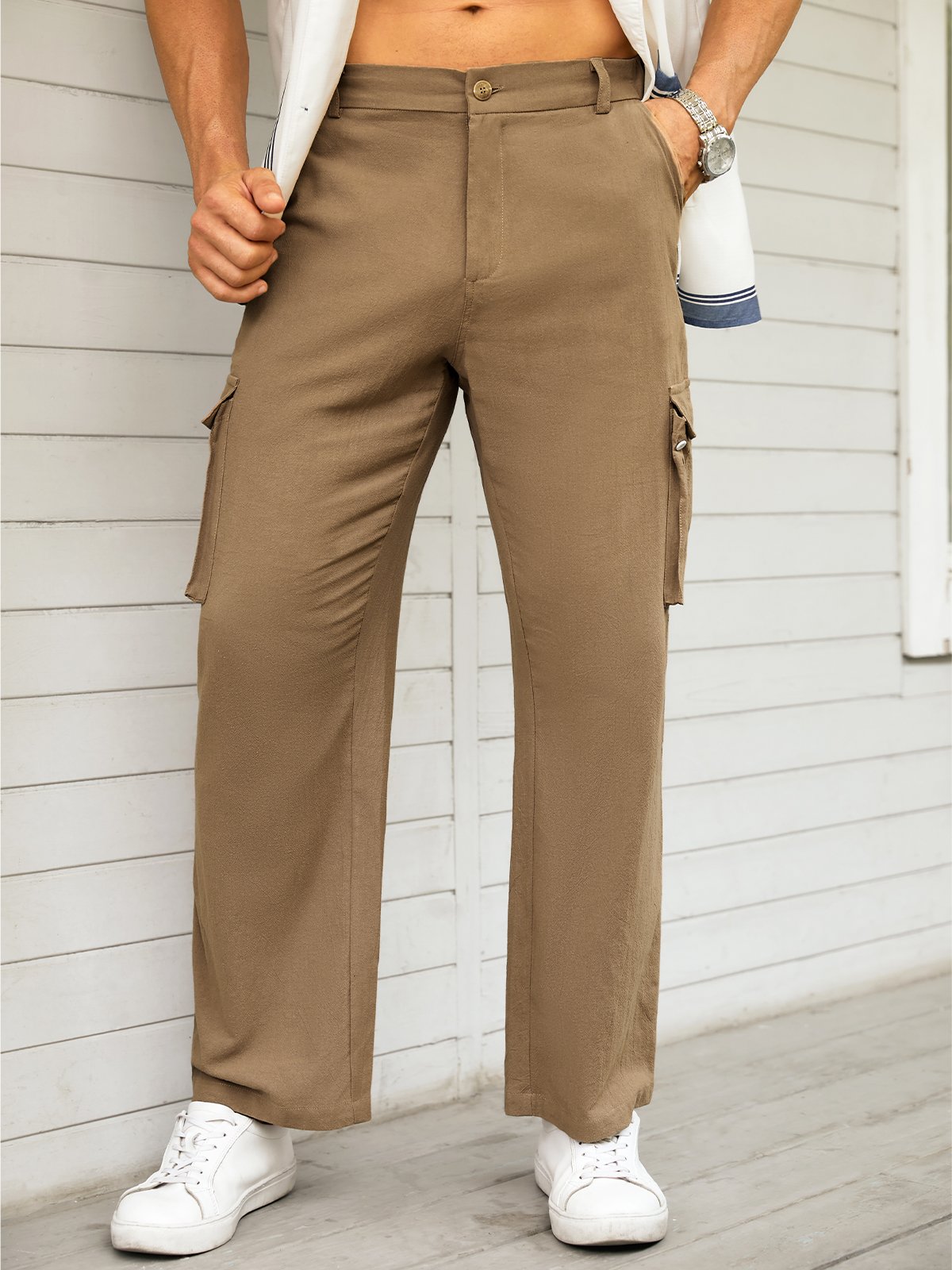 Cotton Mid waist Cargo Pants