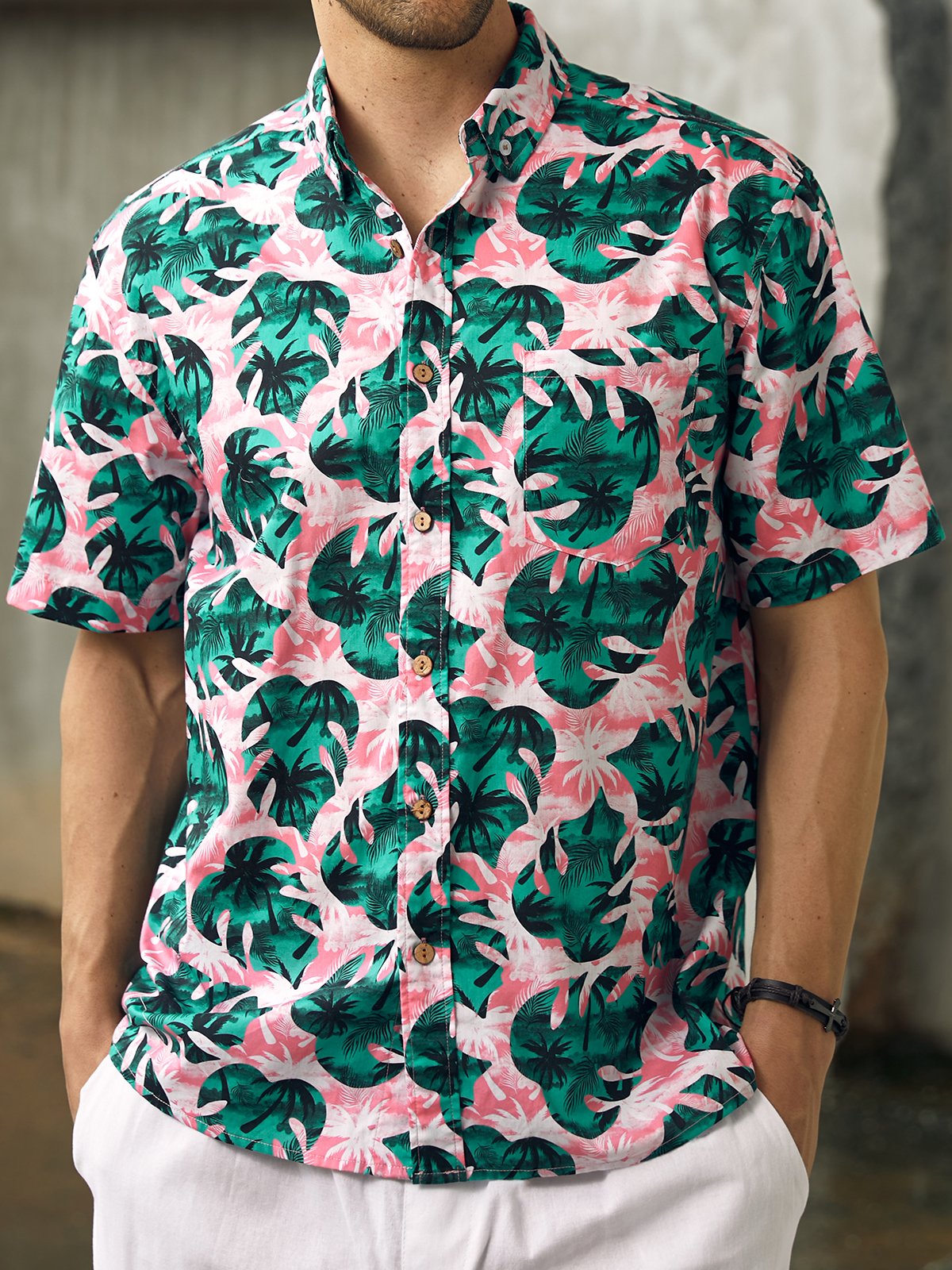 Hardaddy® Cotton Monstera Deliciosa Oxford Shirt