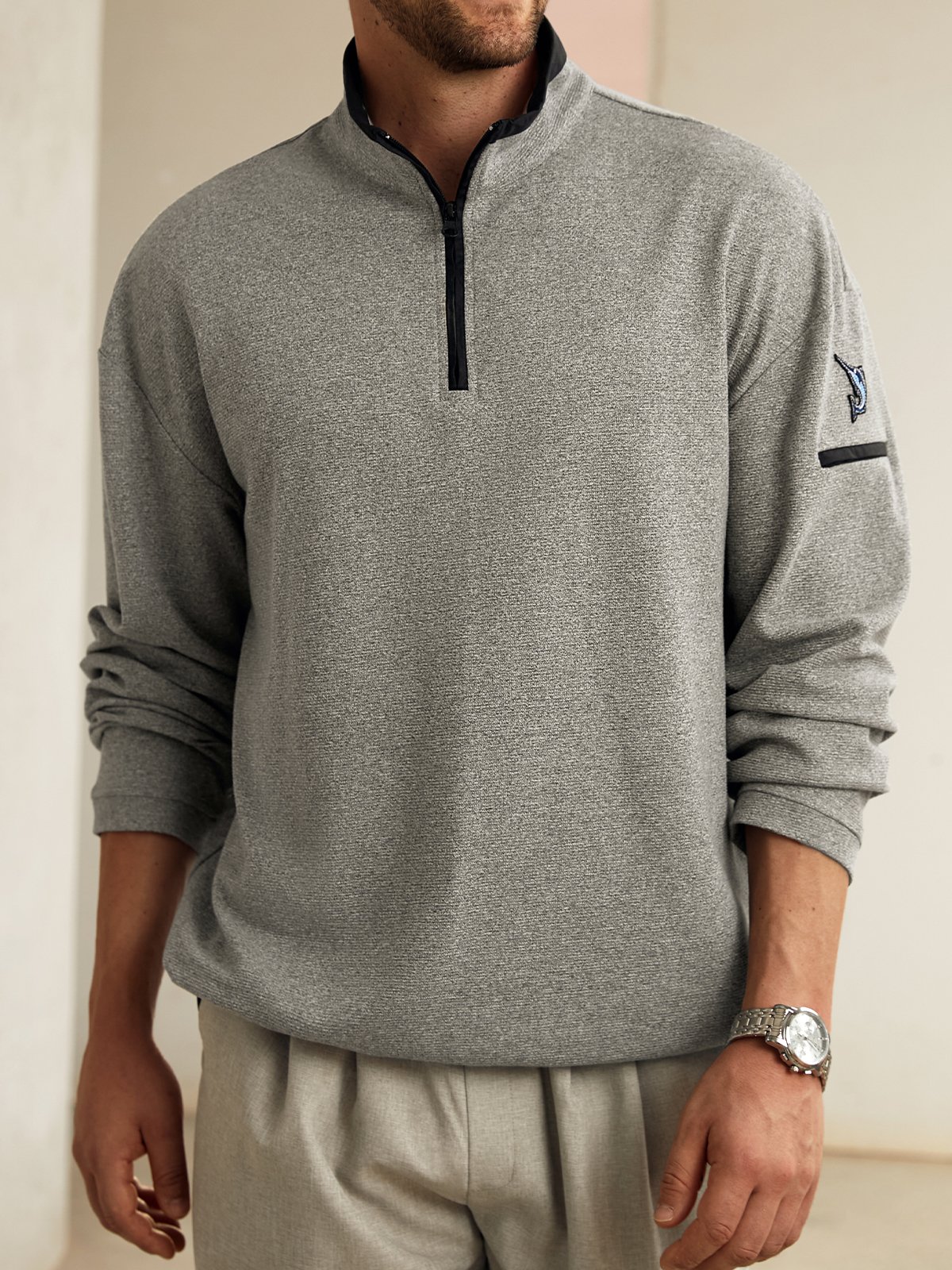 Stand Collar Zip Sweatshirt
