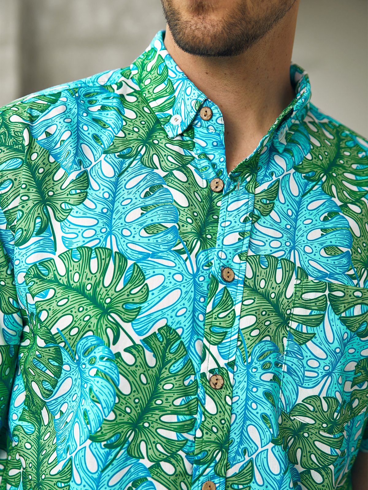 Hardaddy® Cotton Tropical Coconut Tree Oxford Shirt