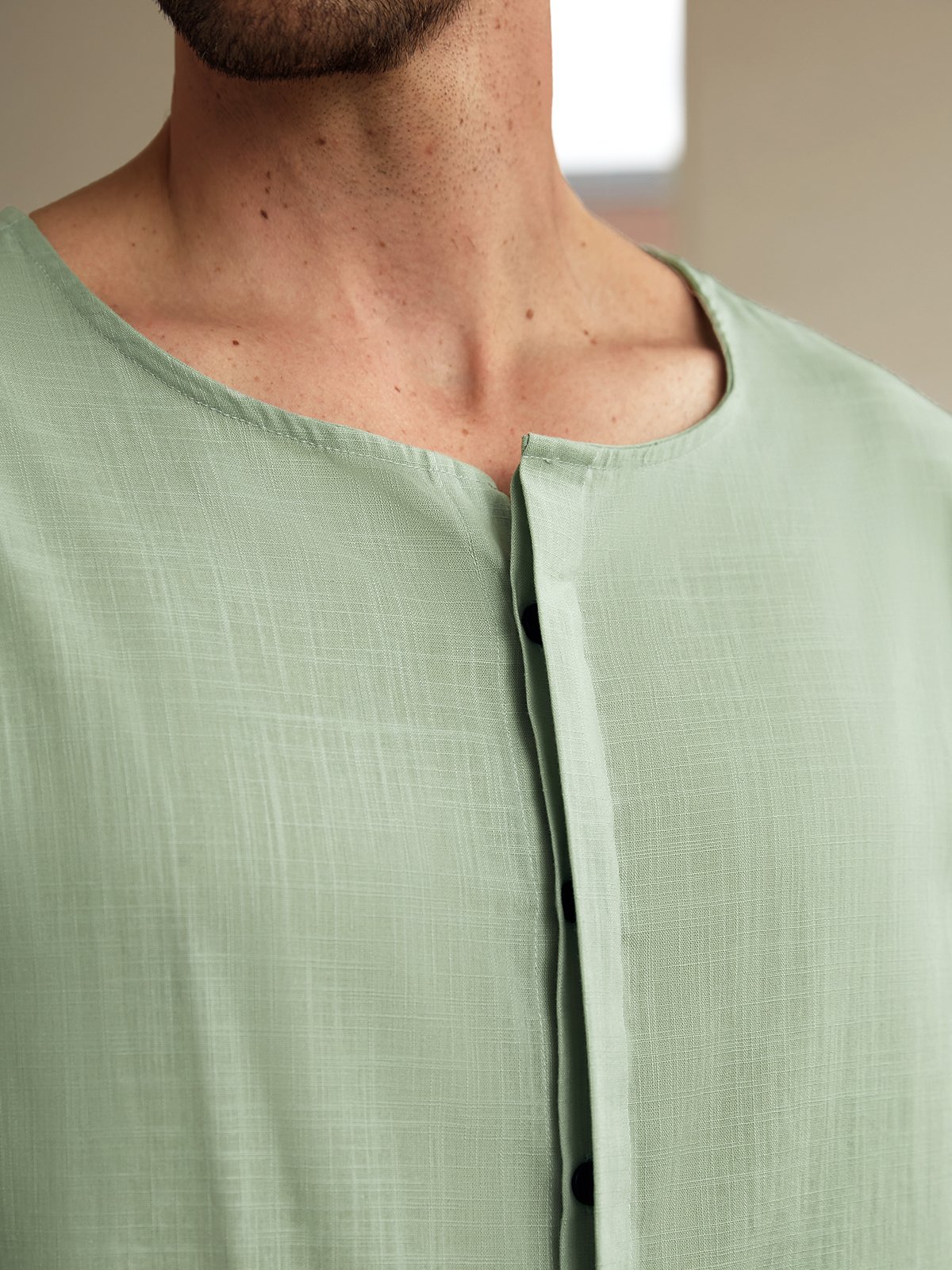 Cotton Fly Front Casual Shirt