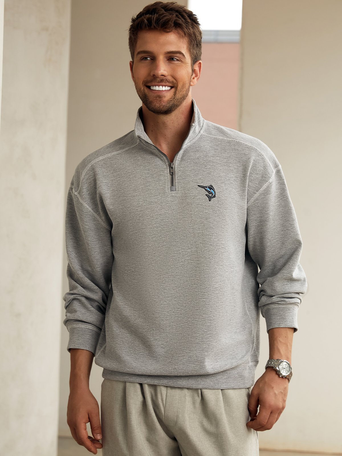 Stand Collar Zip-up Sweatshirts