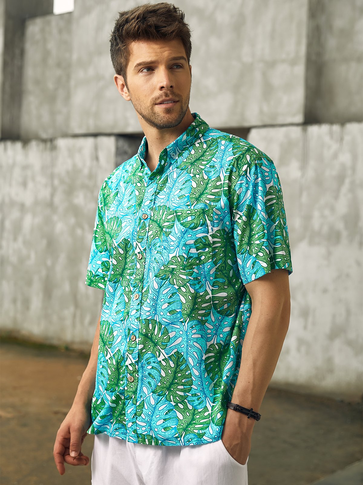 Hardaddy® Cotton Tropical Coconut Tree Oxford Shirt