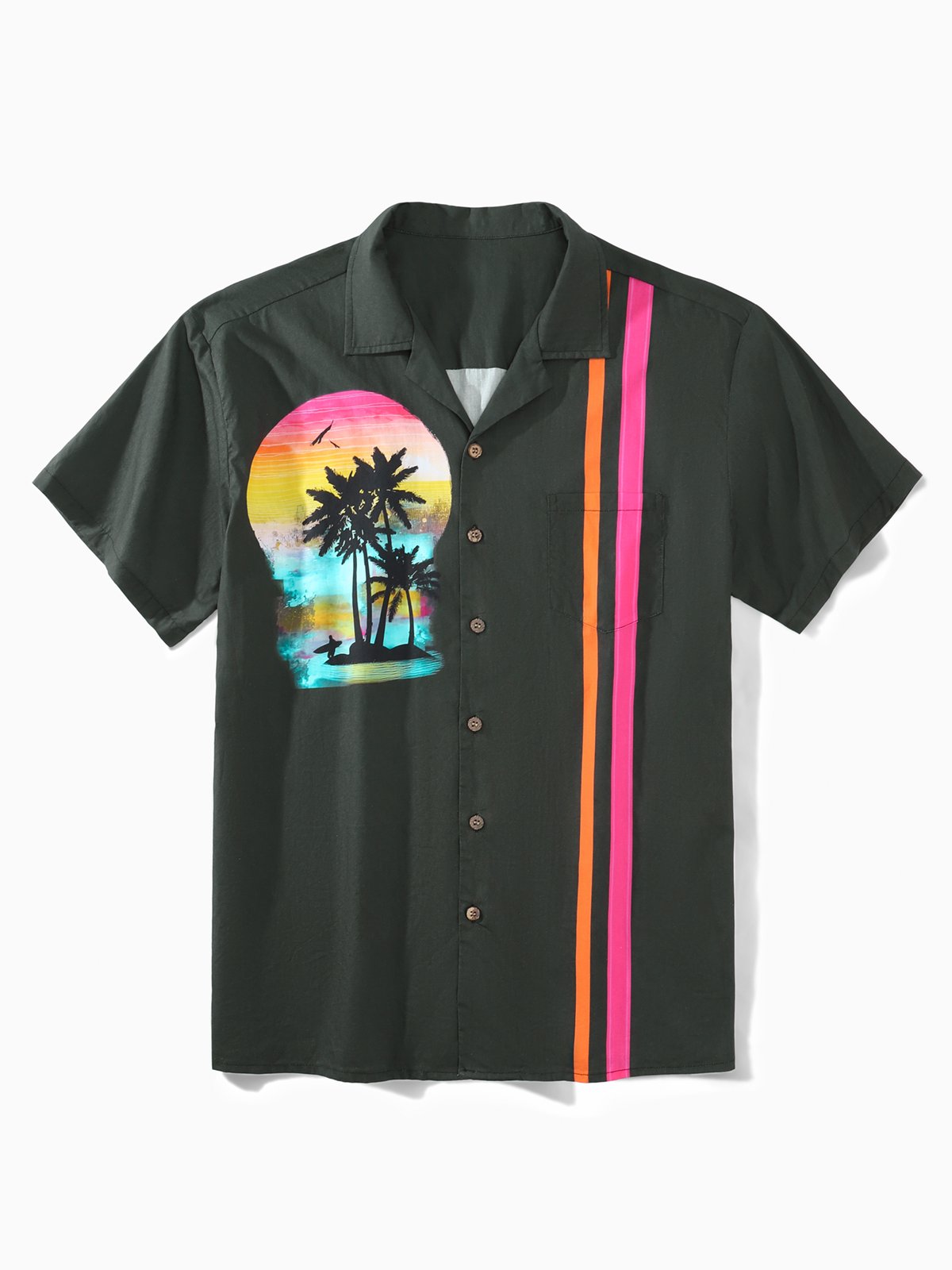 Hardaddy® Cotton Coconut Tree Bowling Shirt