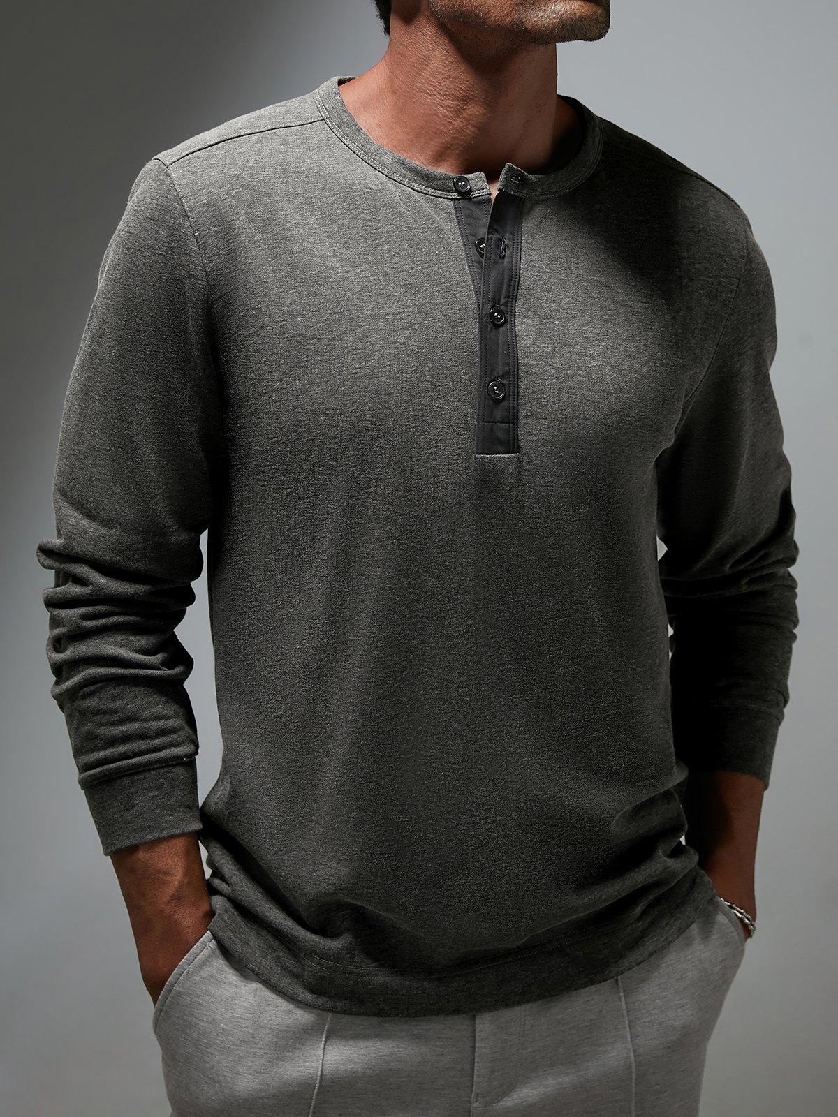 Half Open Collar Sweatshirts