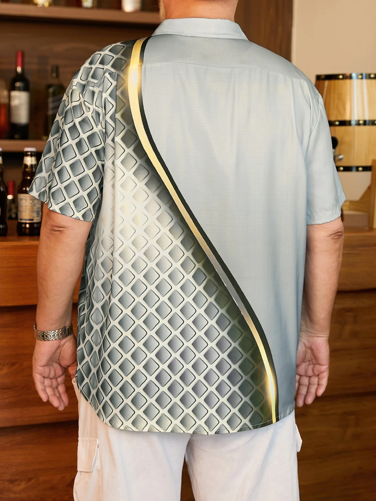 Big Size 3D Texture Chest Pocket Short Sleeve Casual Shirt