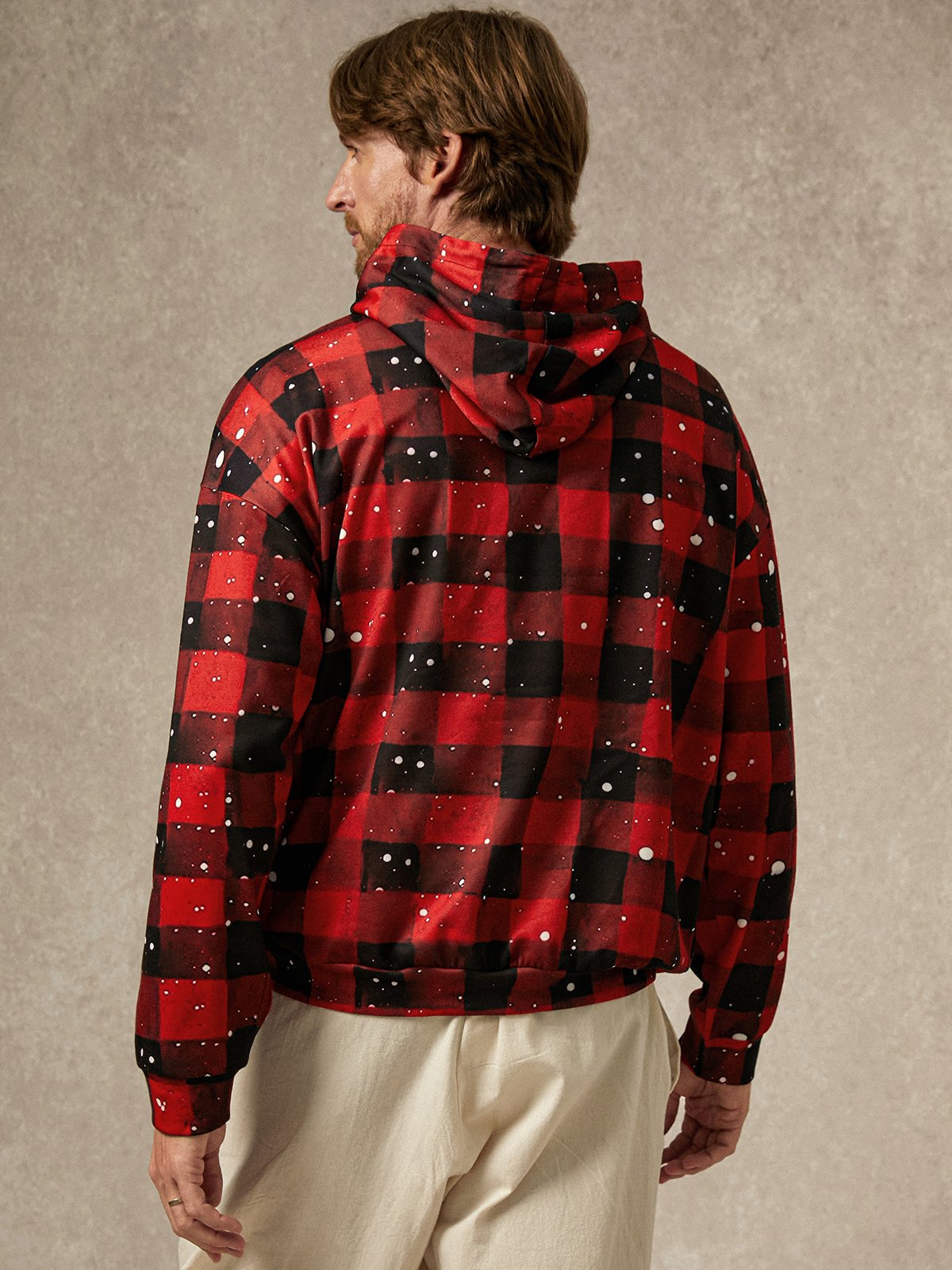 Ugly Plaid Santa Claus Hoodie Sweatshirt