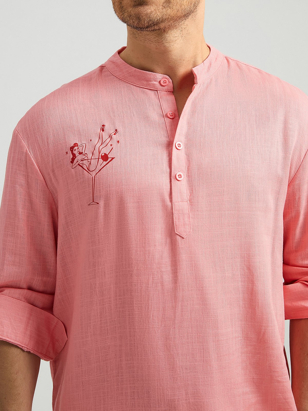 Cotton Cocktail Girl Long Sleeve Casual Shirt