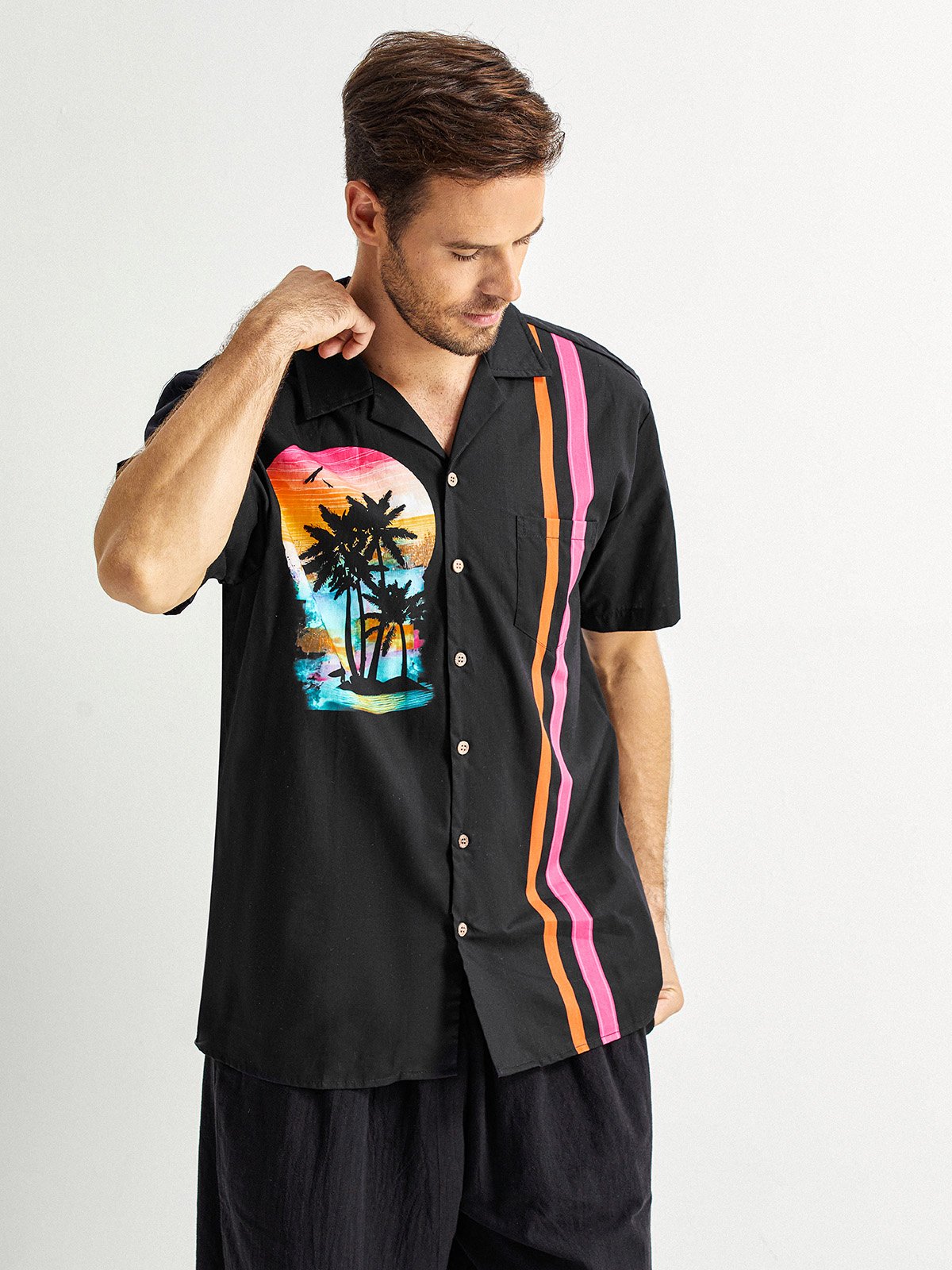 Hardaddy® Cotton Coconut Tree Bowling Shirt