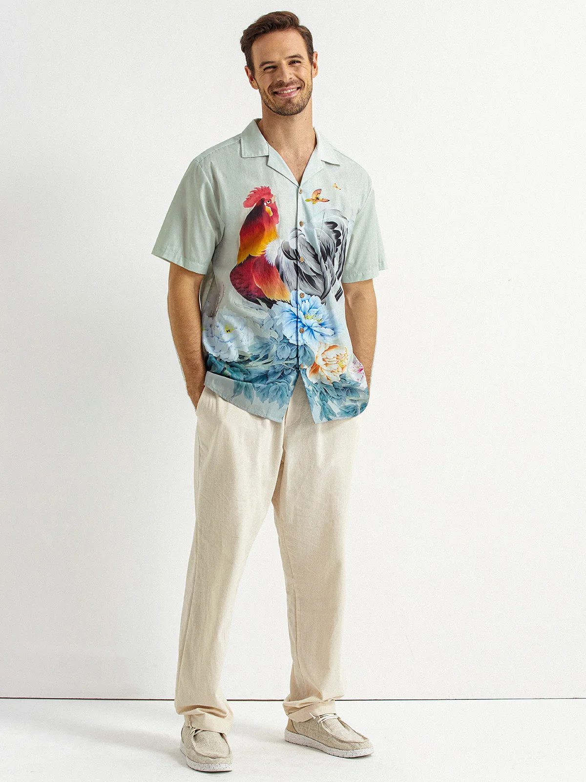 Hardaddy® Cotton Rooster Aloha Shirt