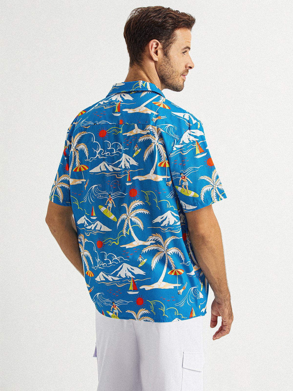 Hardaddy® Cotton Palm Tree Aloha Shirt