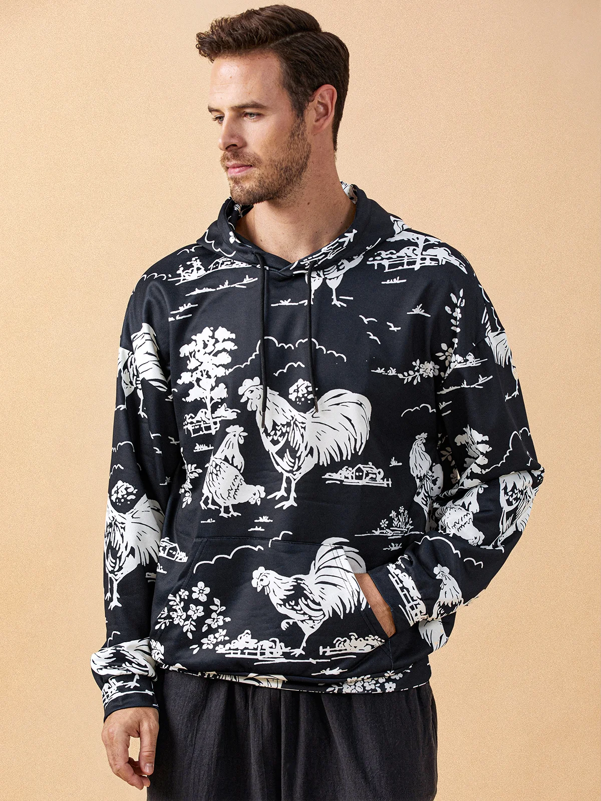 Japanese Rooster Casual Hoodie