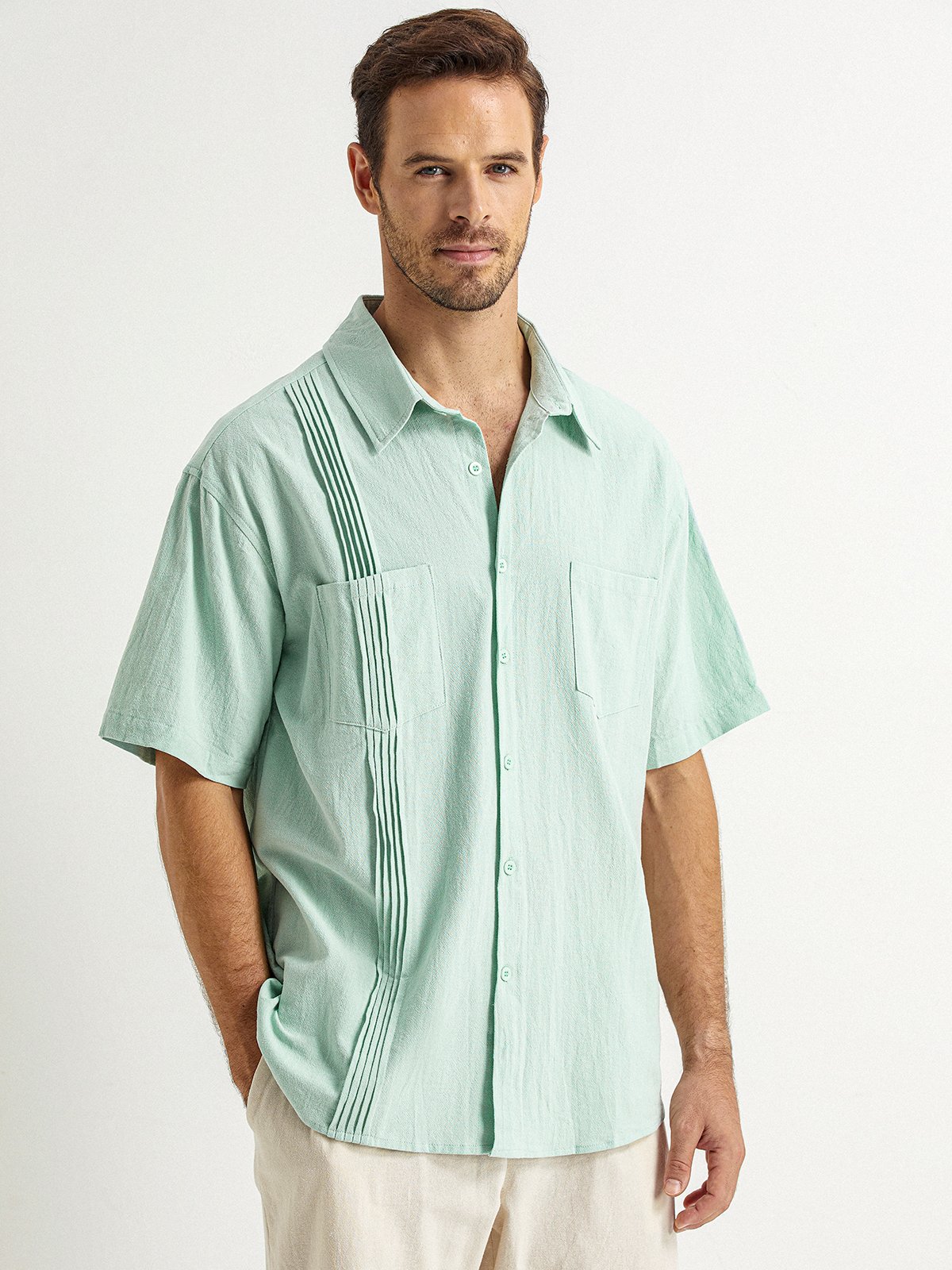 Hardaddy® Cotton Pleated Guayabera Shirt